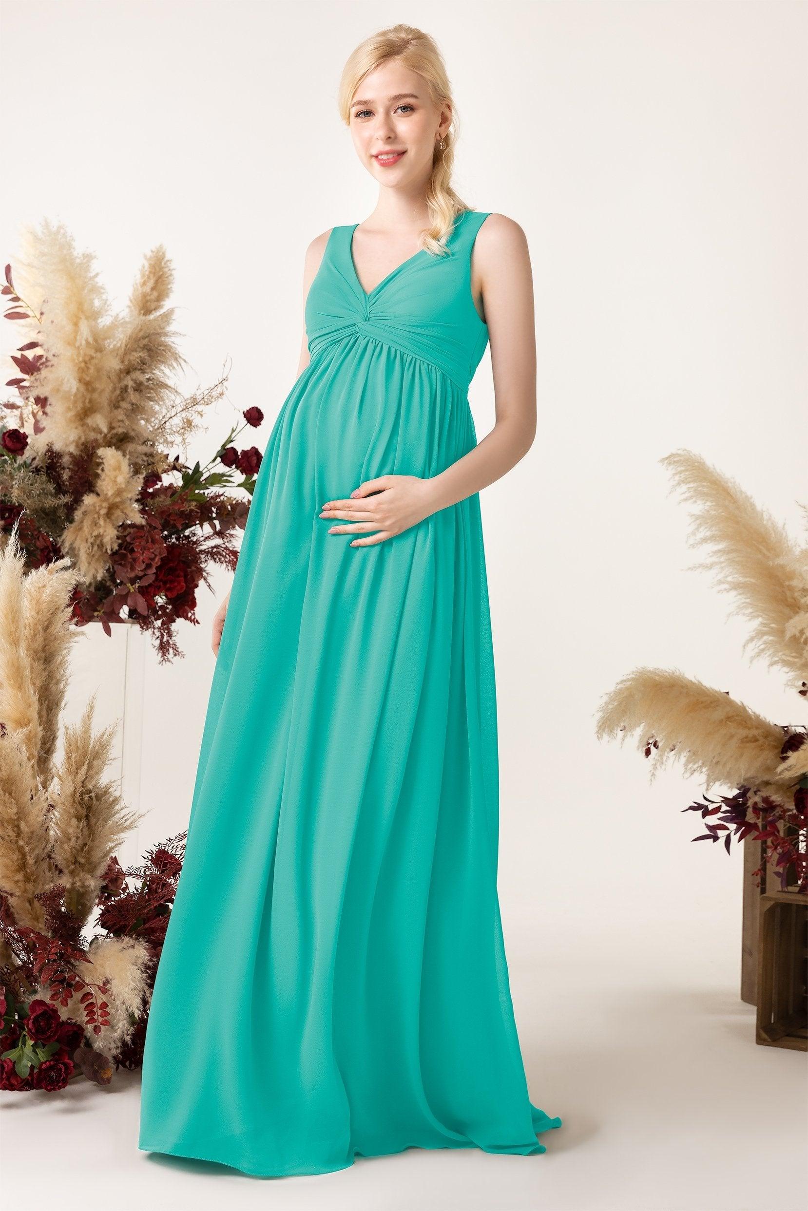 A-Line Sweep-Brush Train Chiffon Bridesmaid Dress CB0452M - COCOMELODY