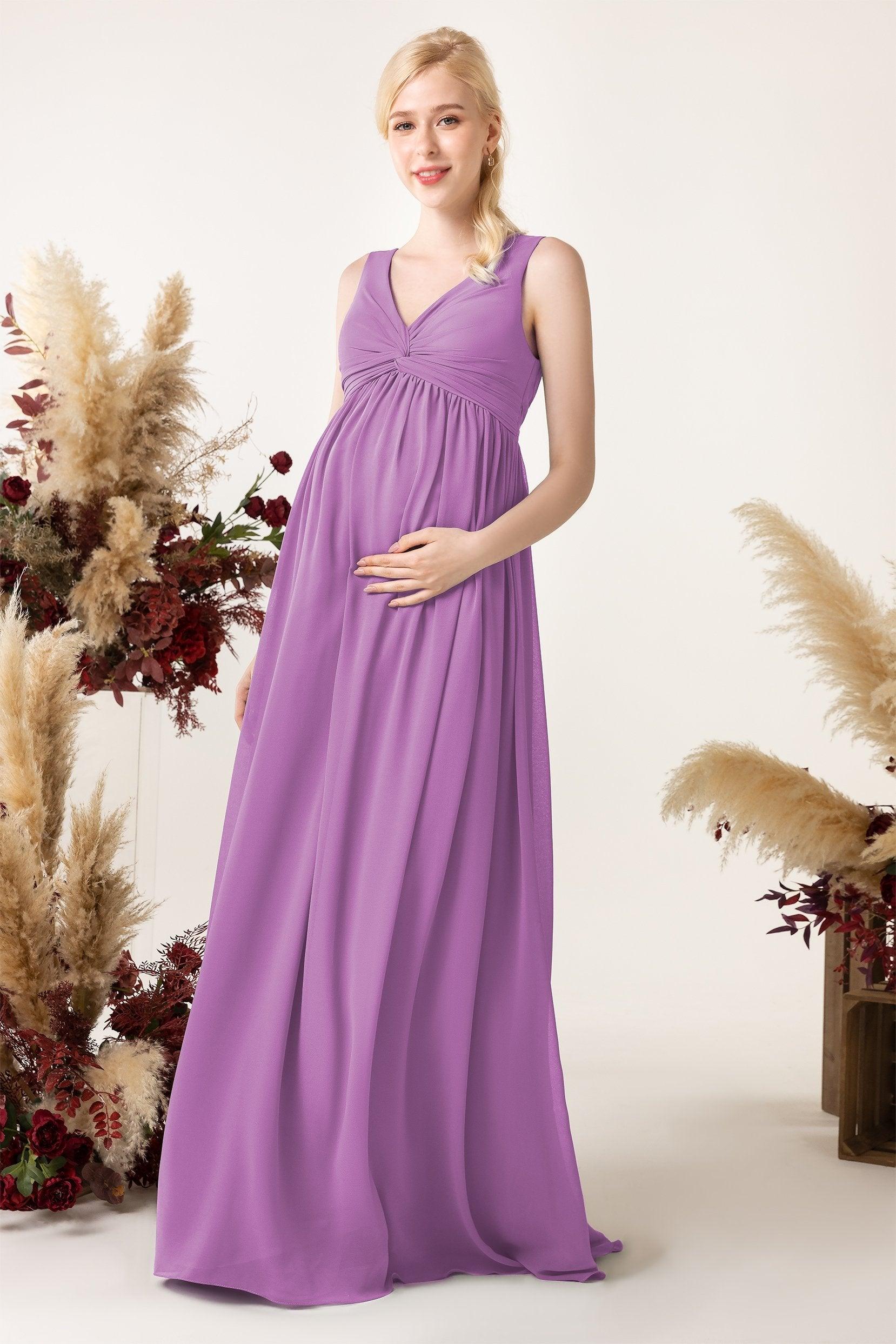 A-Line Sweep-Brush Train Chiffon Bridesmaid Dress CB0452M - COCOMELODY