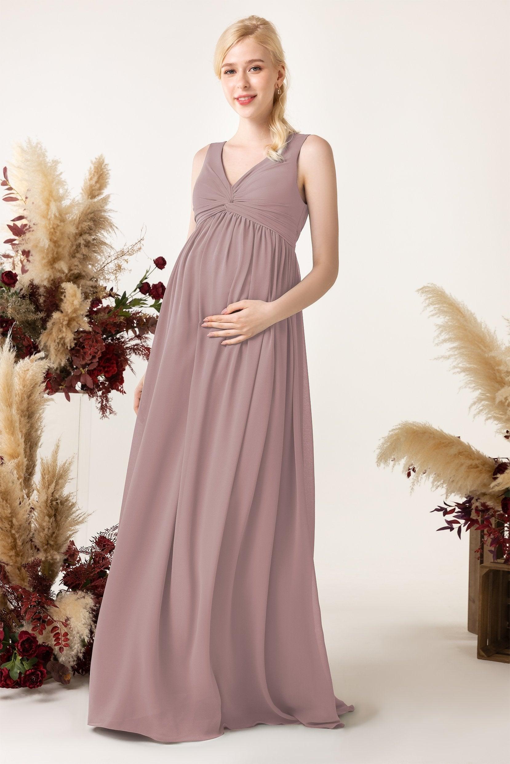 A-Line Sweep-Brush Train Chiffon Bridesmaid Dress CB0452M - COCOMELODY