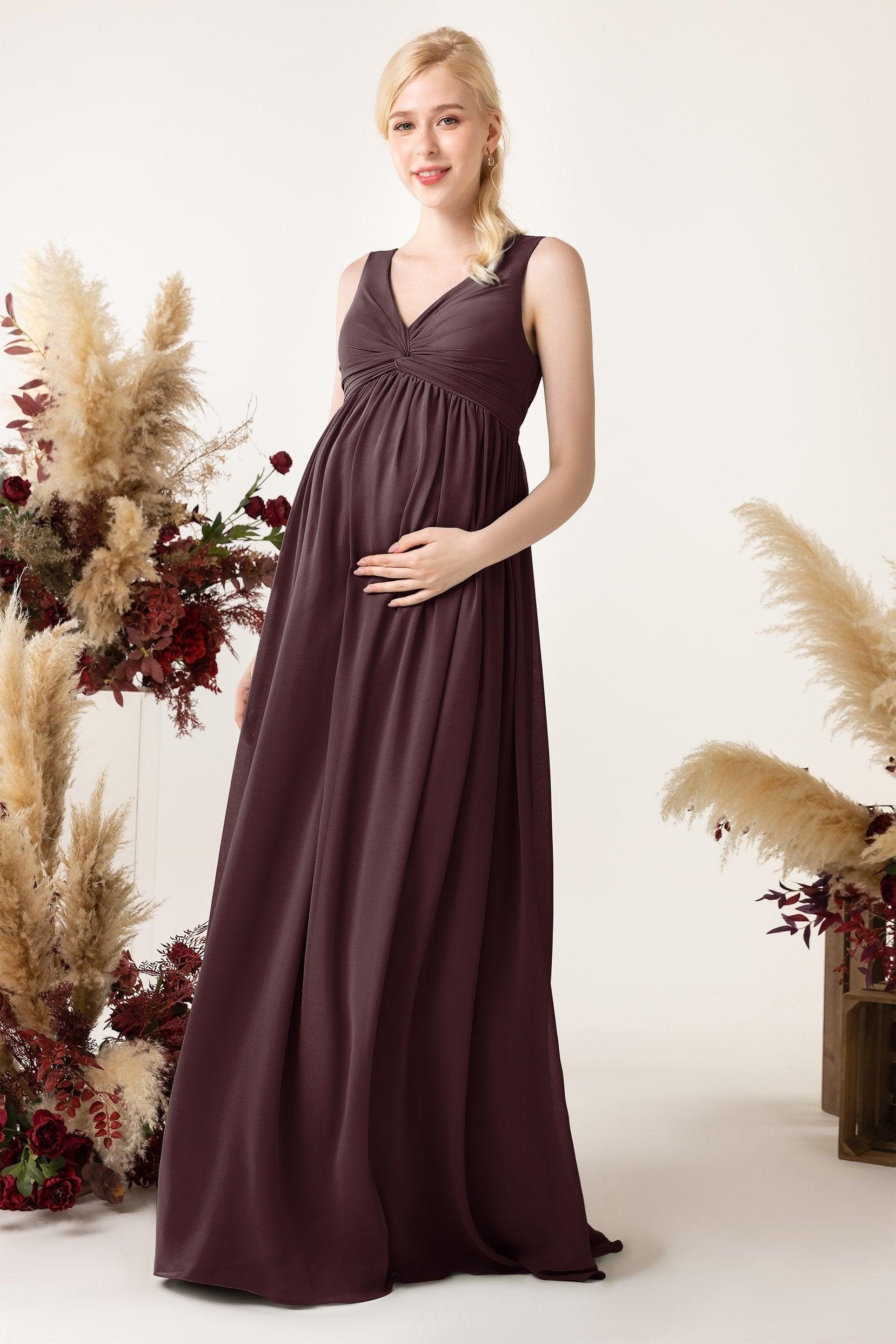 A-Line Sweep-Brush Train Chiffon Bridesmaid Dress CB0452M - COCOMELODY