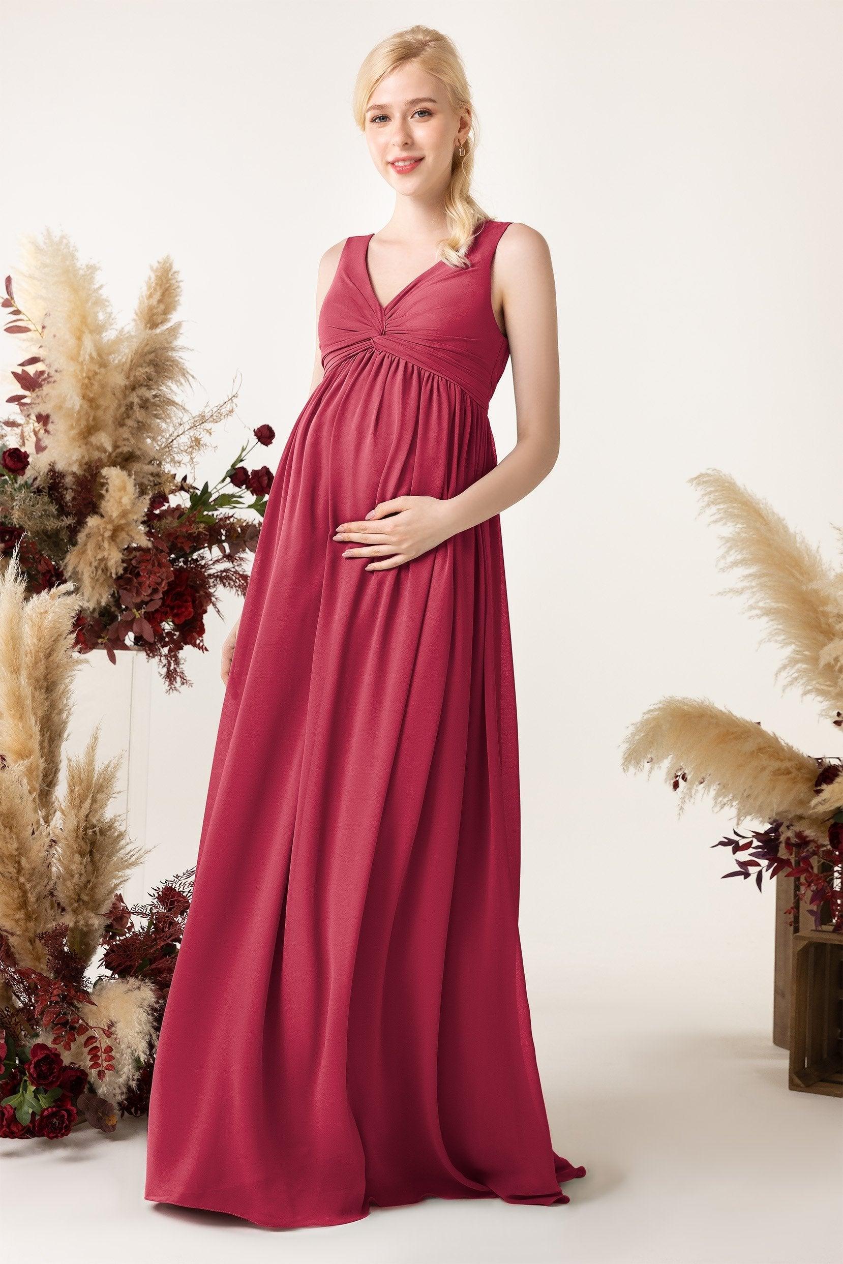 A-Line Sweep-Brush Train Chiffon Bridesmaid Dress CB0452M - COCOMELODY