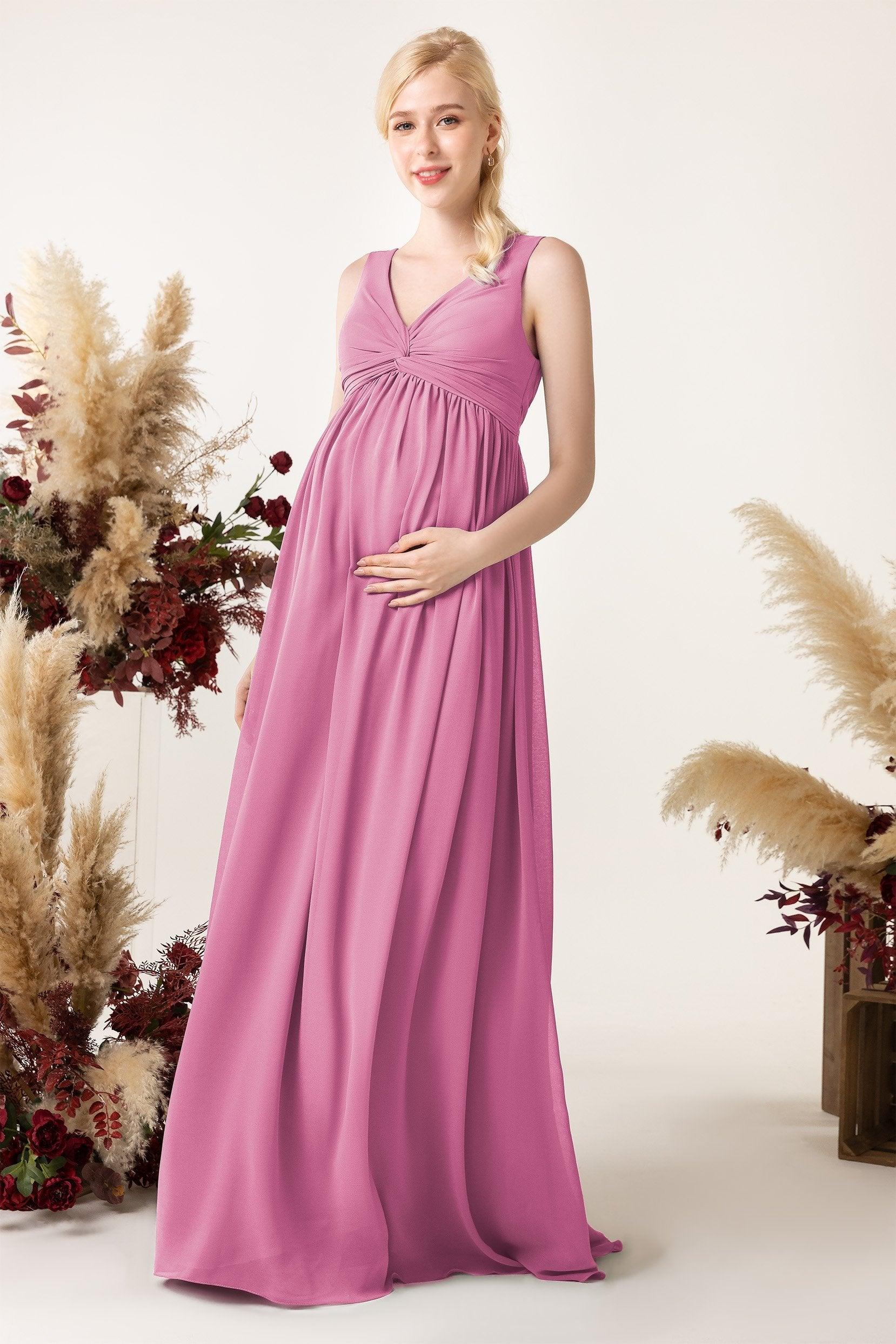 A-Line Sweep-Brush Train Chiffon Bridesmaid Dress CB0452M - COCOMELODY