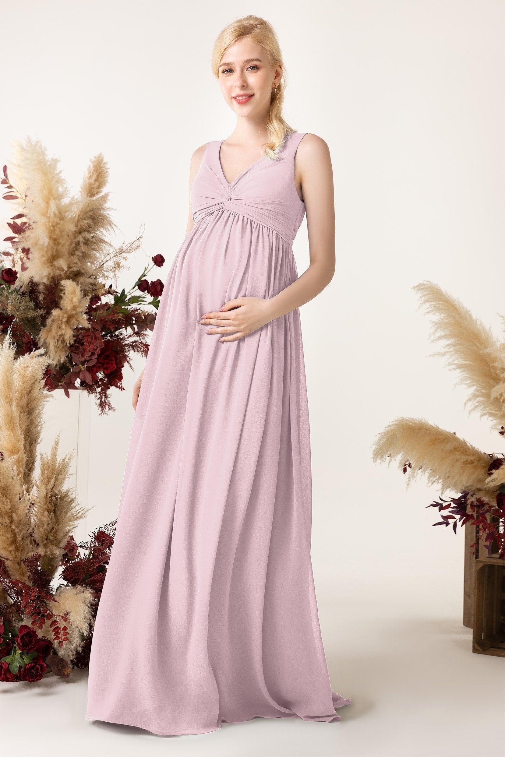 A-Line Sweep-Brush Train Chiffon Bridesmaid Dress CB0452M - COCOMELODY