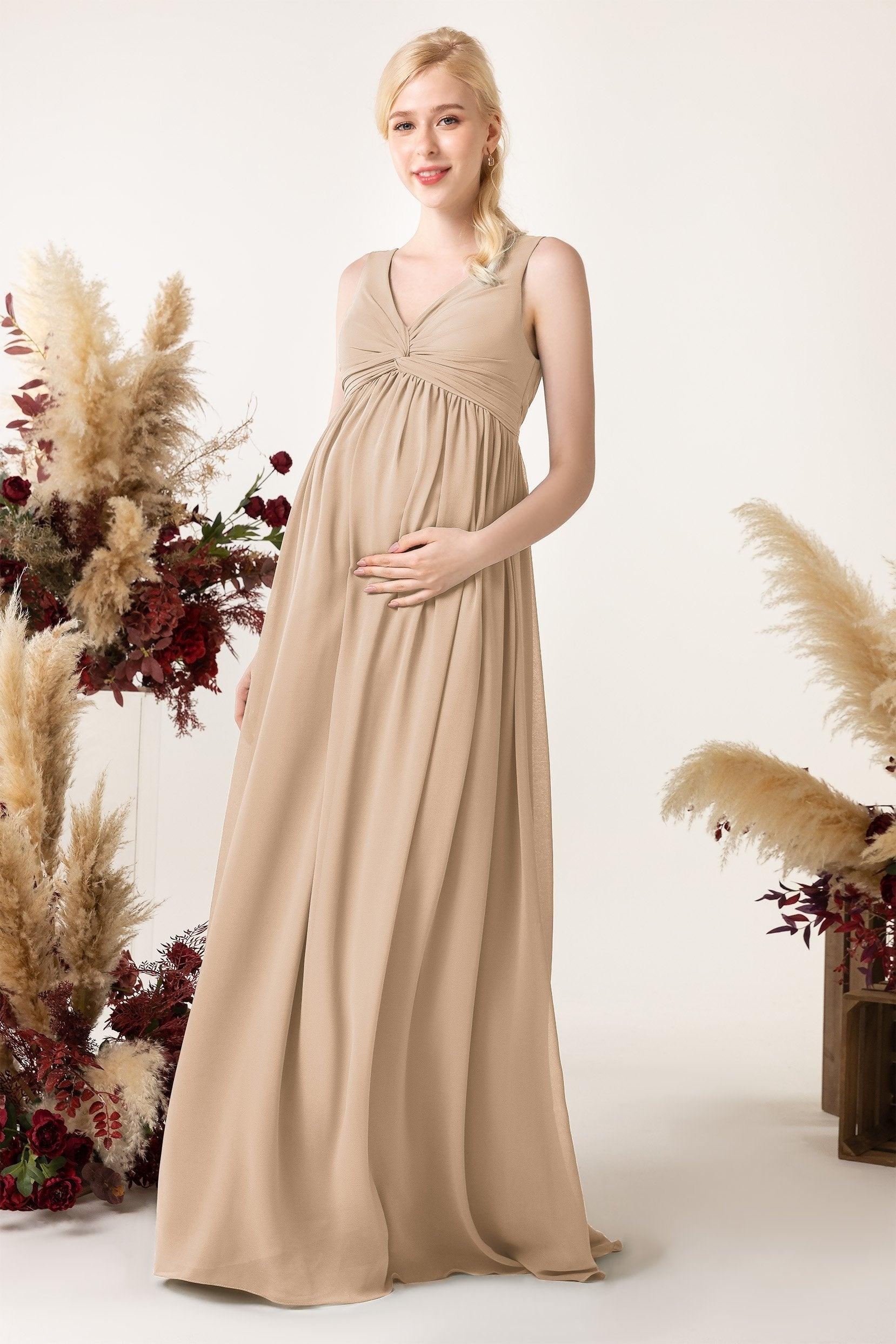 A-Line Sweep-Brush Train Chiffon Bridesmaid Dress CB0452M - COCOMELODY