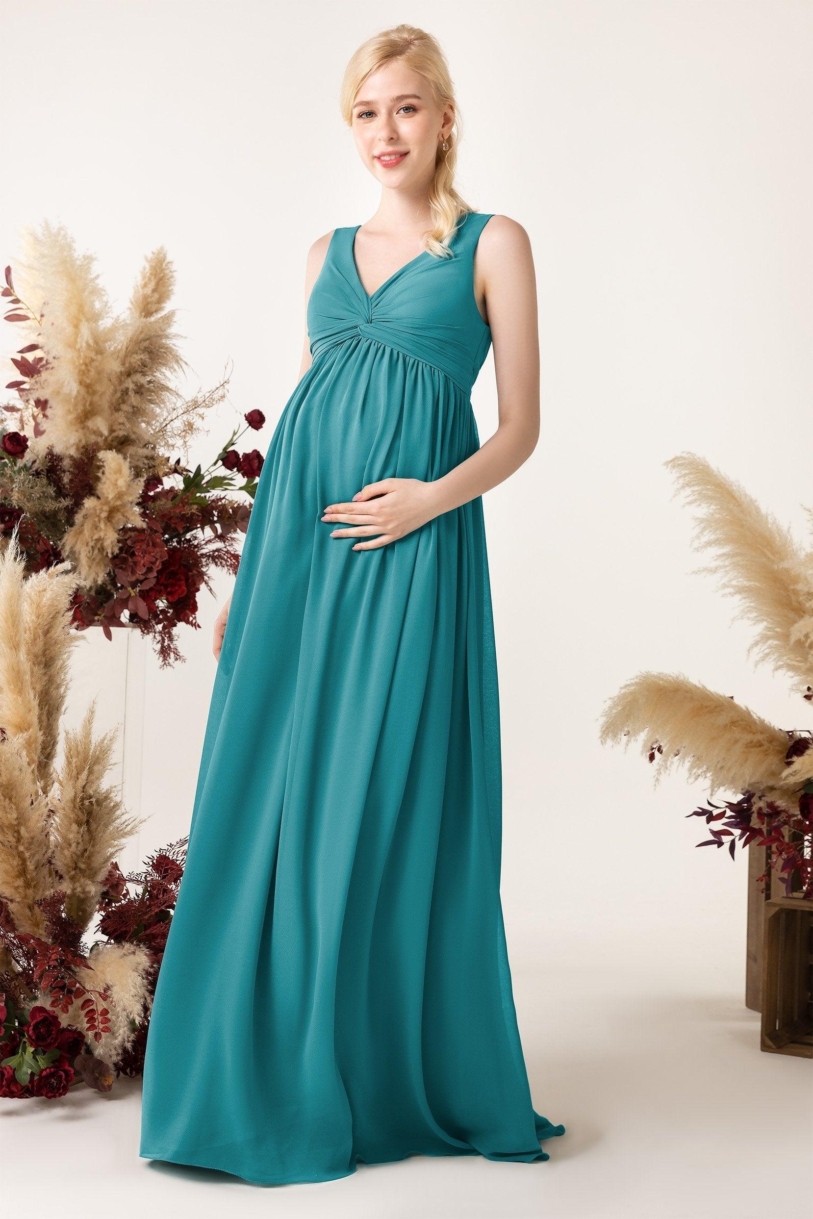 A-Line Sweep-Brush Train Chiffon Bridesmaid Dress CB0452M - COCOMELODY