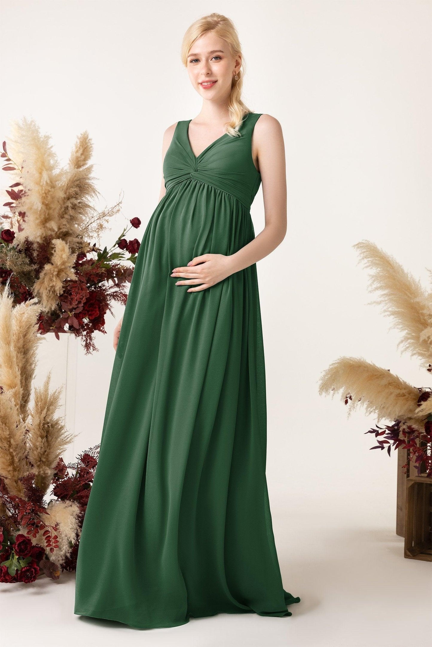 A-Line Sweep-Brush Train Chiffon Bridesmaid Dress CB0452M - COCOMELODY