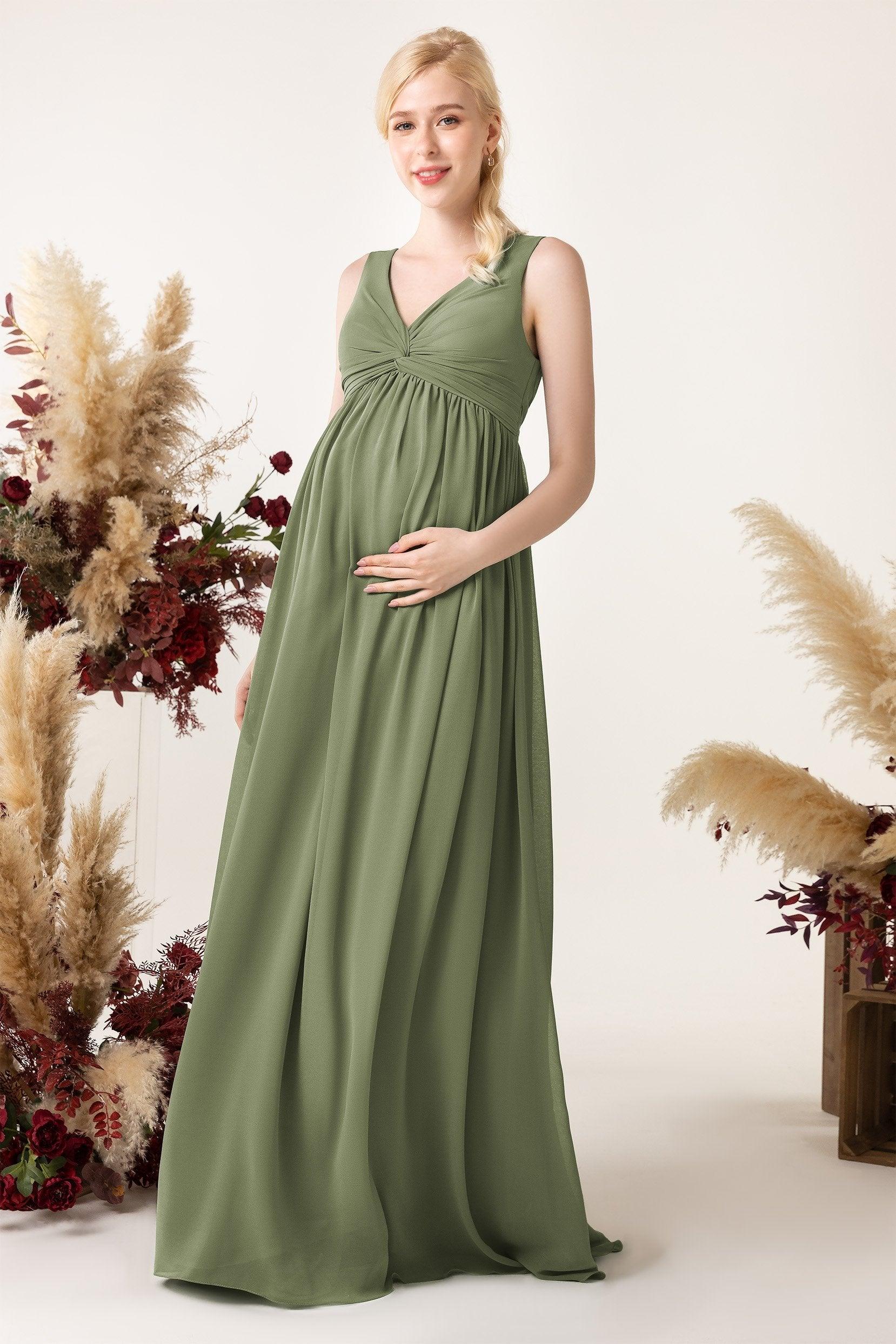 A-Line Sweep-Brush Train Chiffon Bridesmaid Dress CB0452M - COCOMELODY