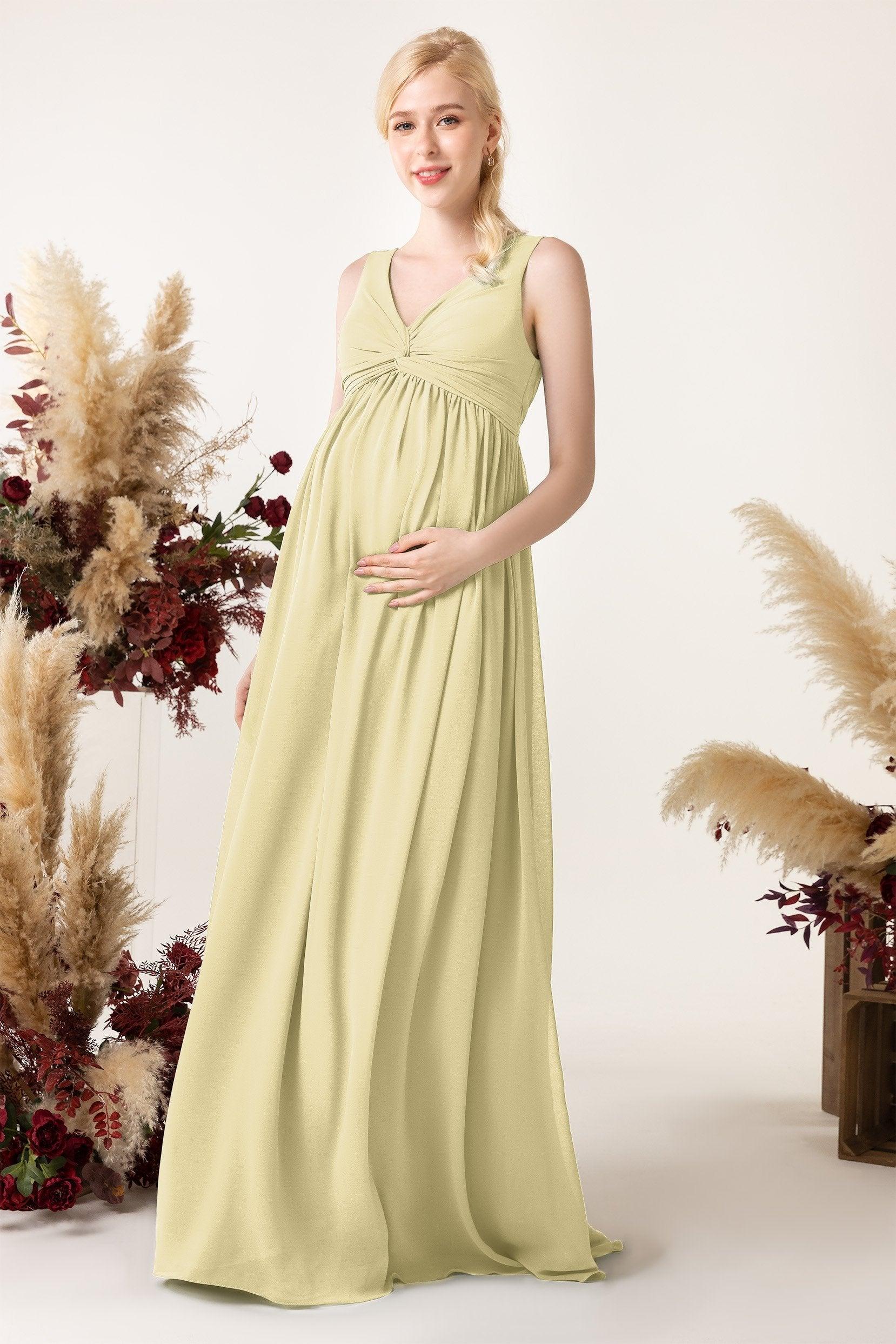 A-Line Sweep-Brush Train Chiffon Bridesmaid Dress CB0452M - COCOMELODY