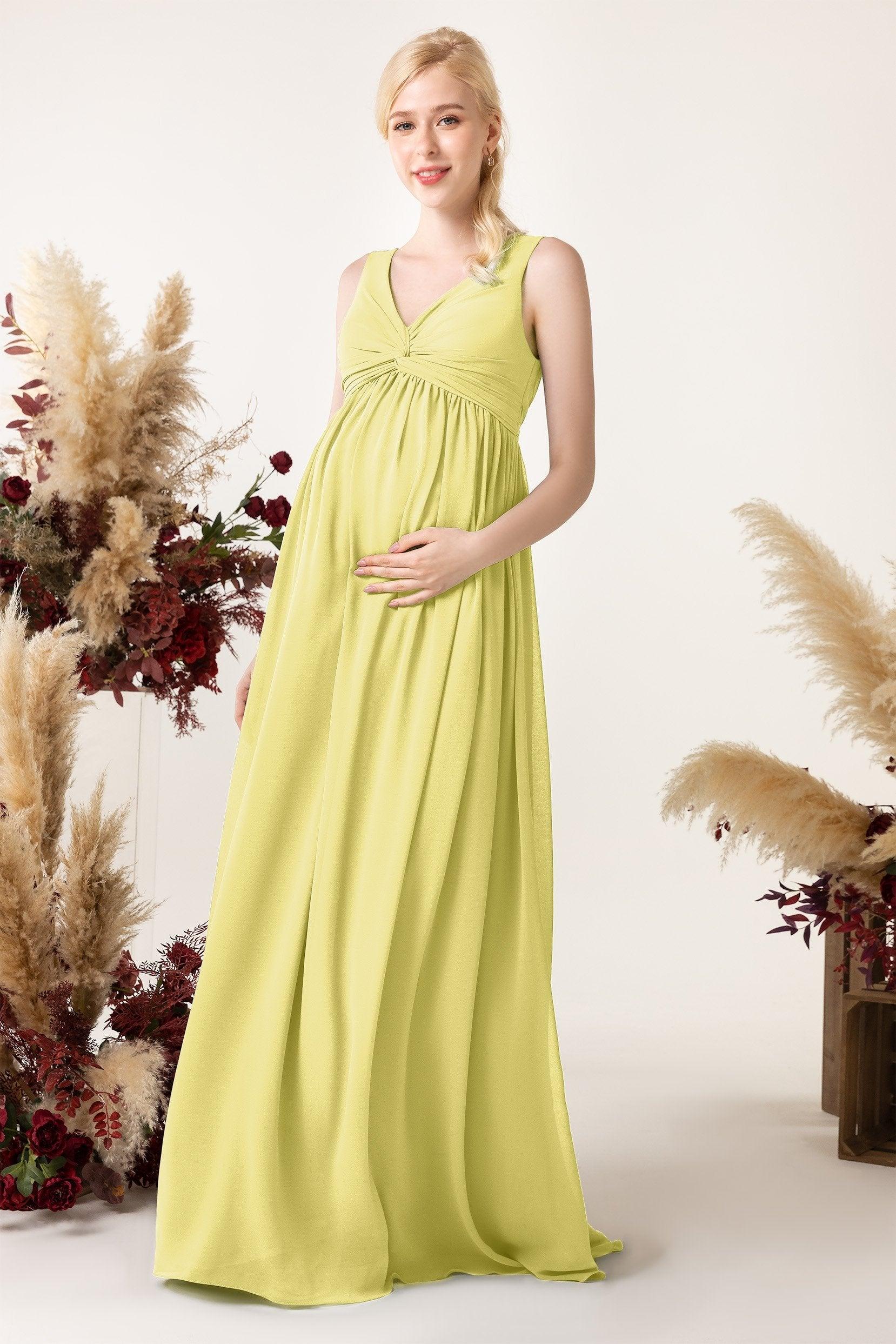 A-Line Sweep-Brush Train Chiffon Bridesmaid Dress CB0452M - COCOMELODY