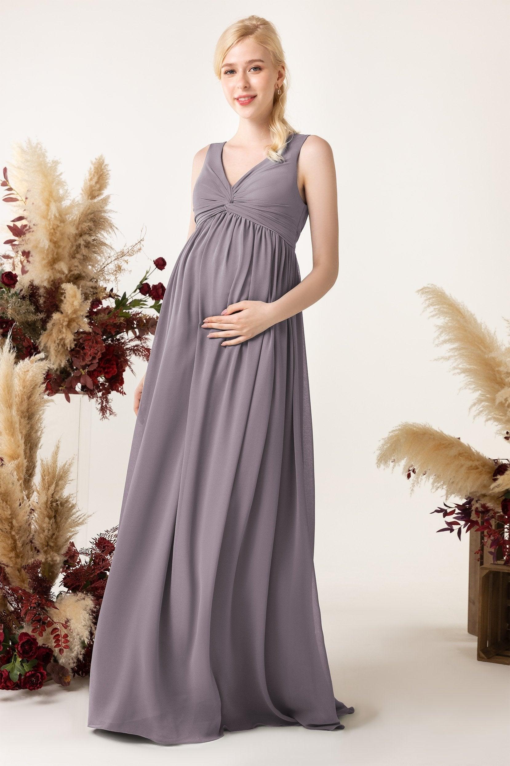 A-Line Sweep-Brush Train Chiffon Bridesmaid Dress CB0452M - COCOMELODY