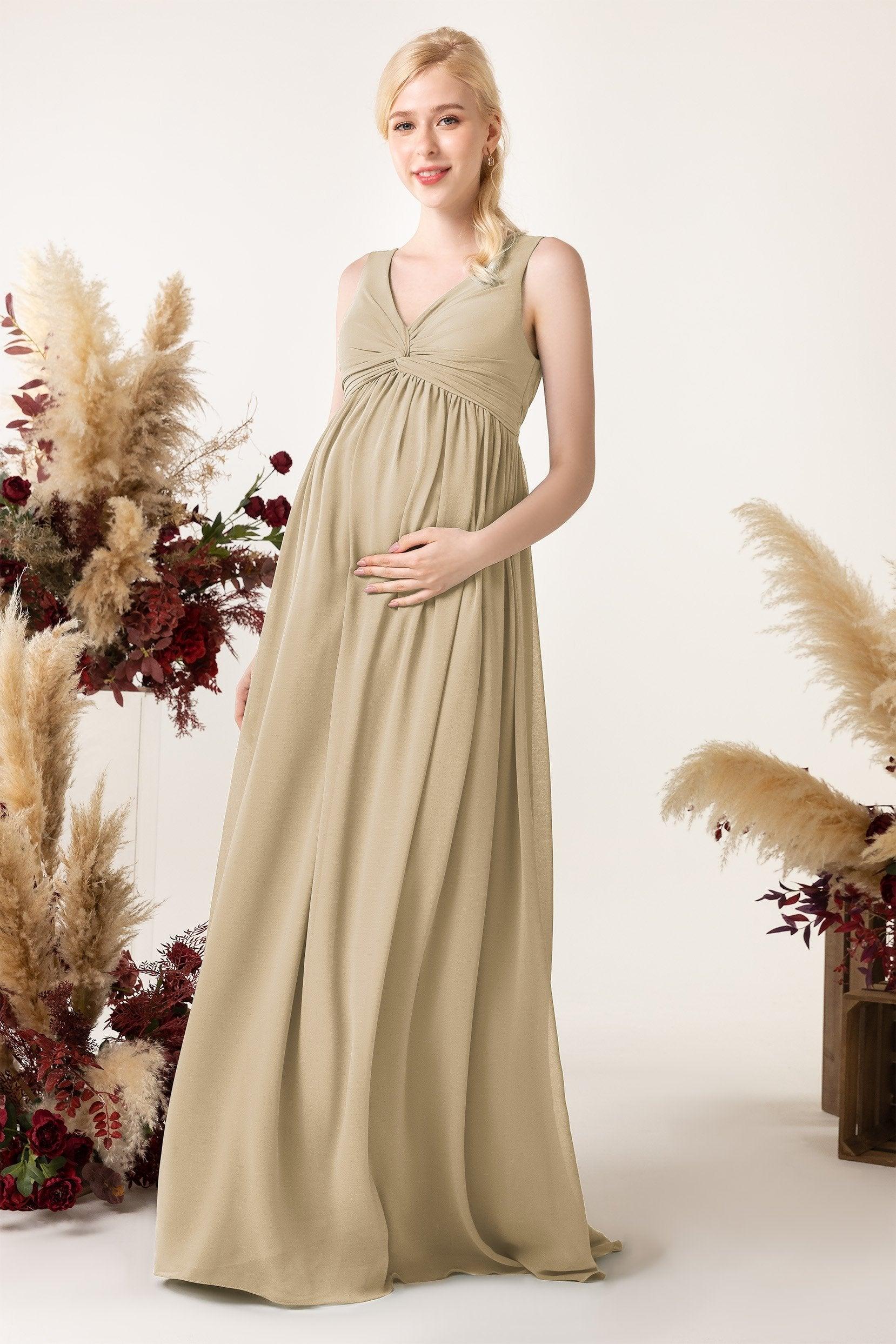 A-Line Sweep-Brush Train Chiffon Bridesmaid Dress CB0452M - COCOMELODY