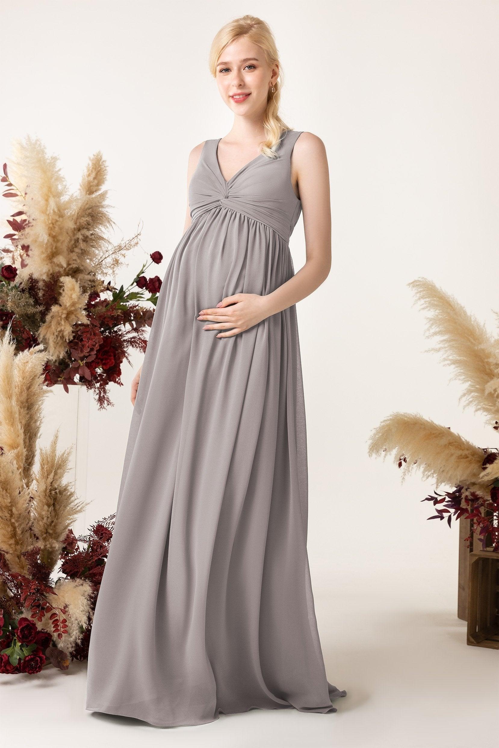 A-Line Sweep-Brush Train Chiffon Bridesmaid Dress CB0452M - COCOMELODY