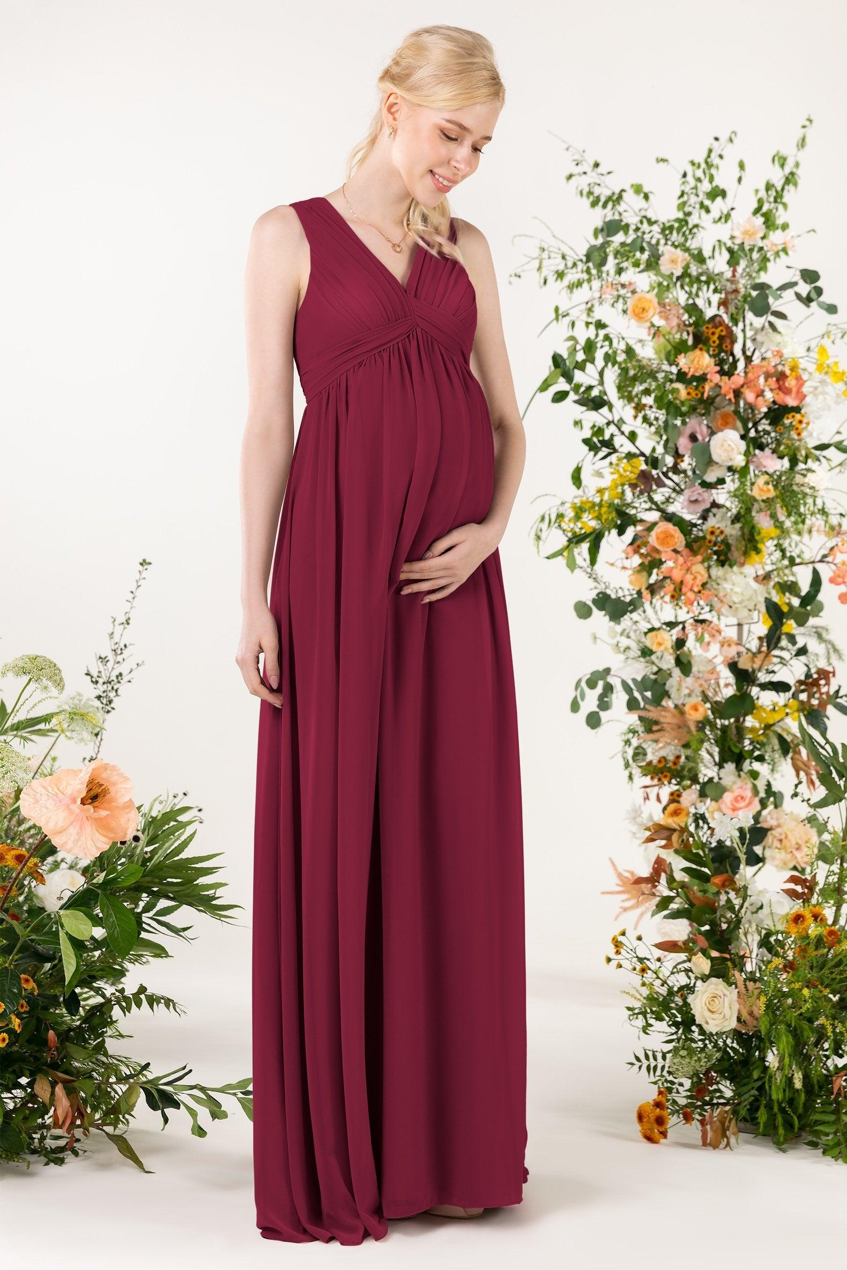 A-Line Sweep-Brush Train Chiffon Bridesmaid Dress CB0455M - COCOMELODY