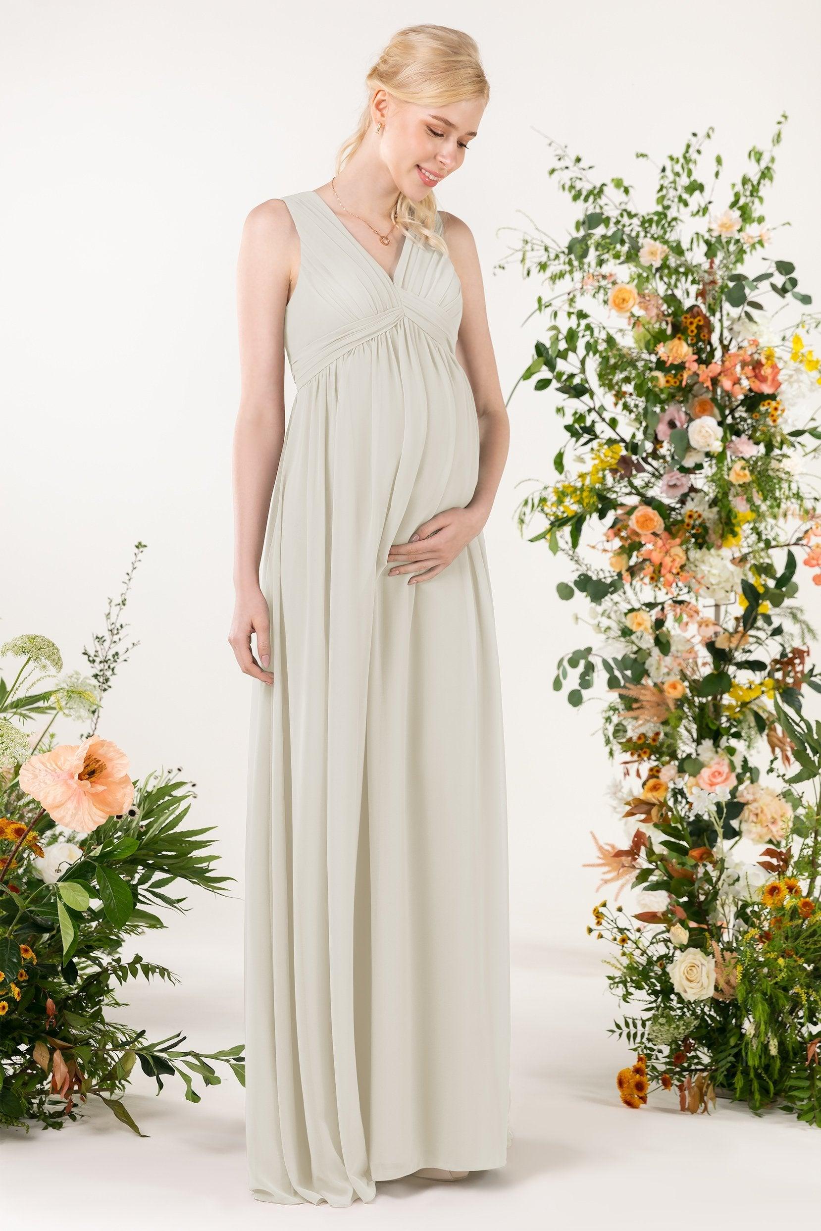 A-Line Sweep-Brush Train Chiffon Bridesmaid Dress CB0455M - COCOMELODY