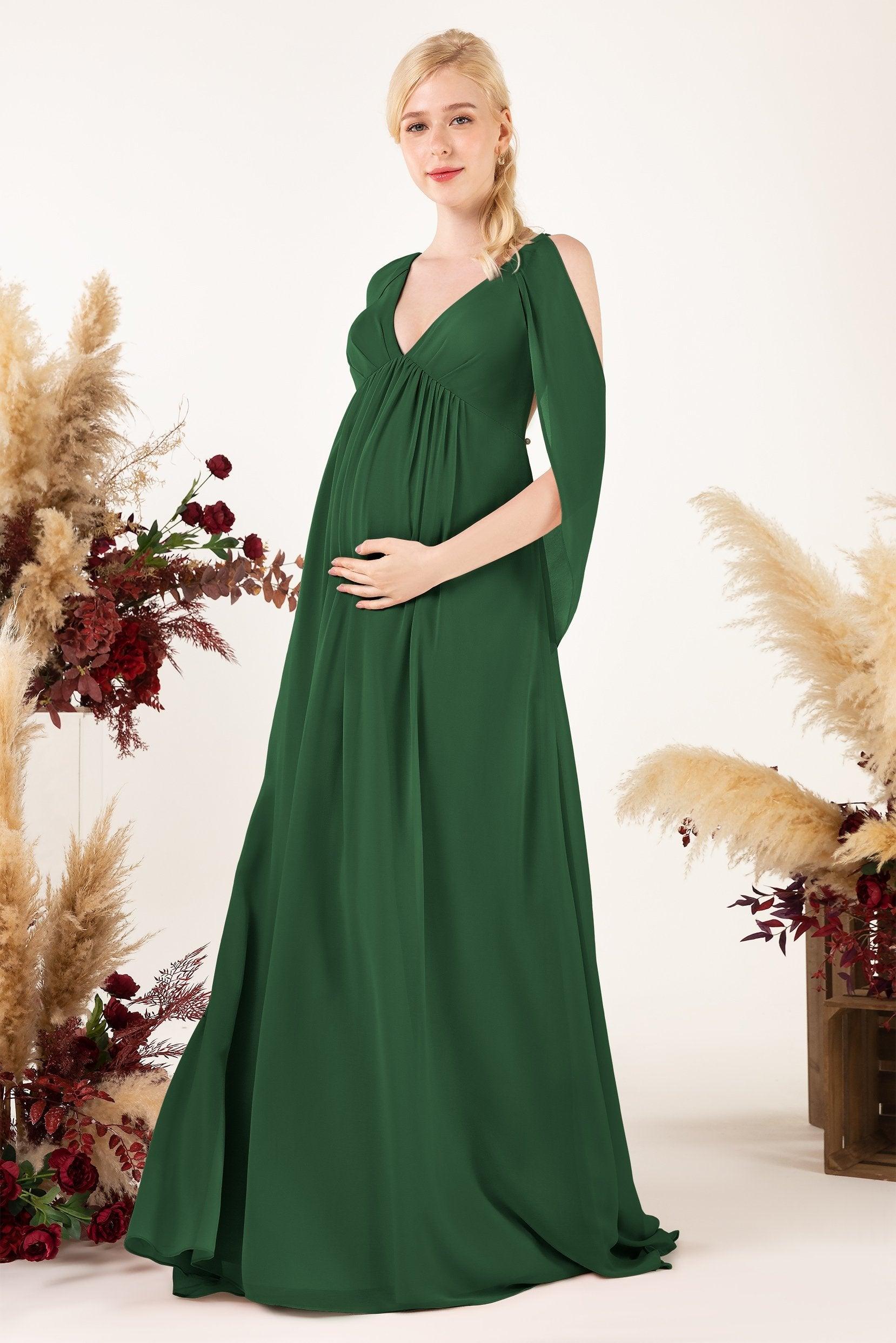 A-Line Sweep-Brush Train Chiffon Bridesmaid Dress CB0458M - COCOMELODY