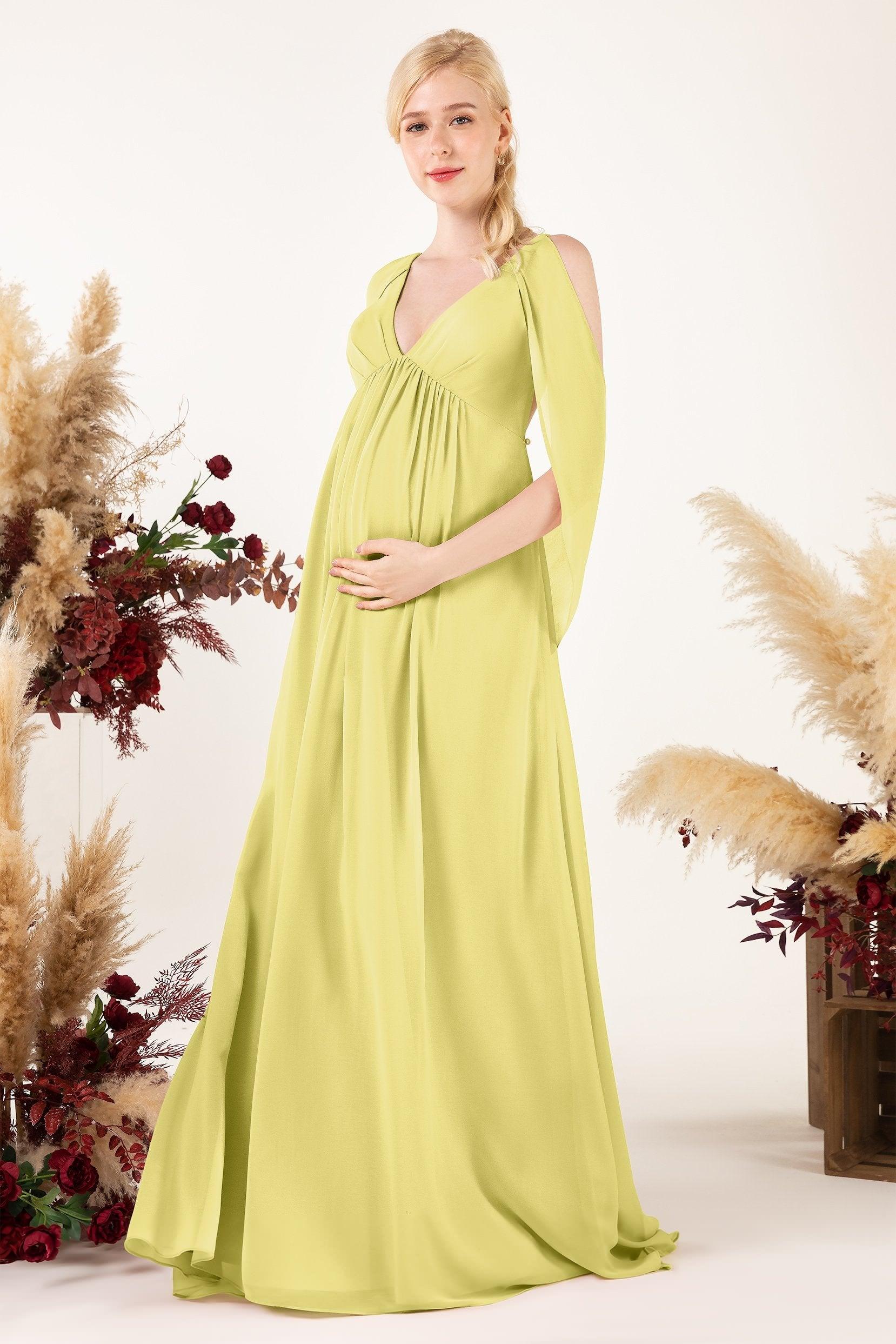 A-Line Sweep-Brush Train Chiffon Bridesmaid Dress CB0458M - COCOMELODY