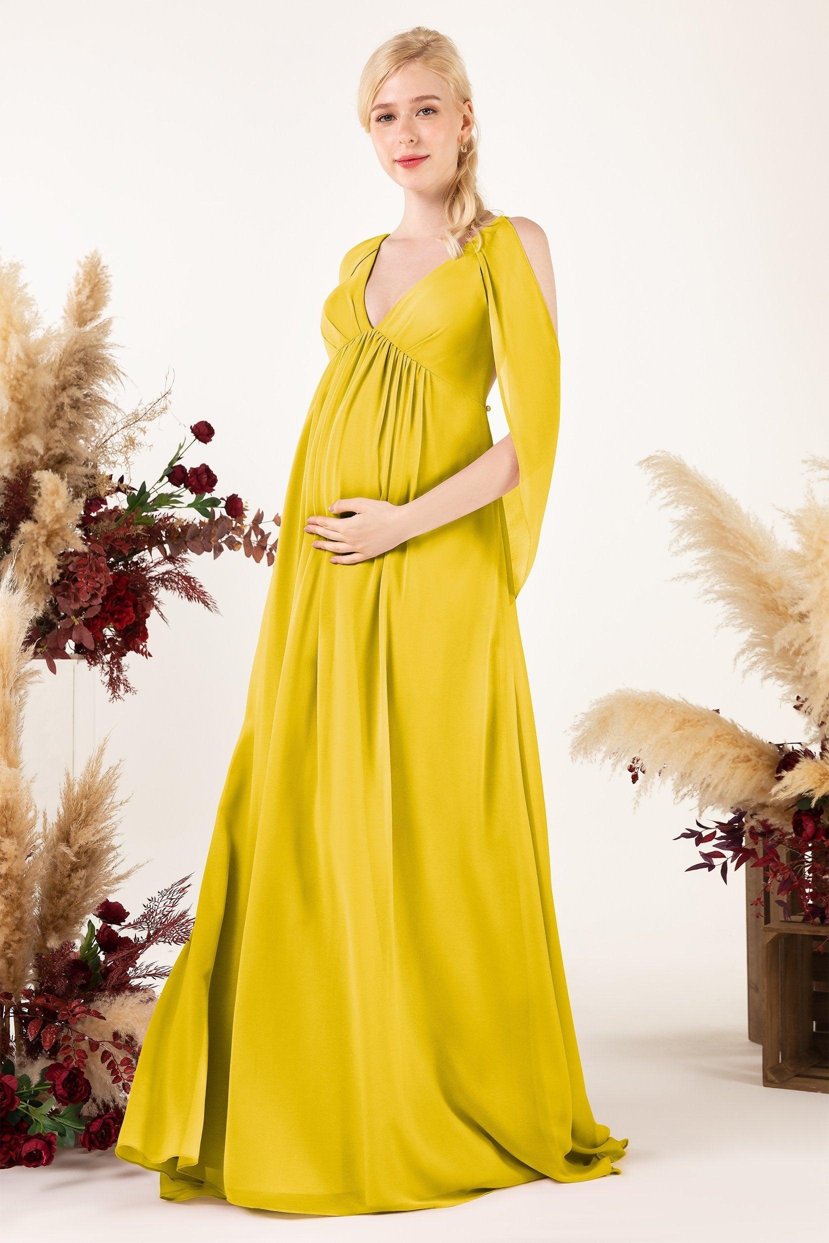 A-Line Sweep-Brush Train Chiffon Bridesmaid Dress CB0458M - COCOMELODY