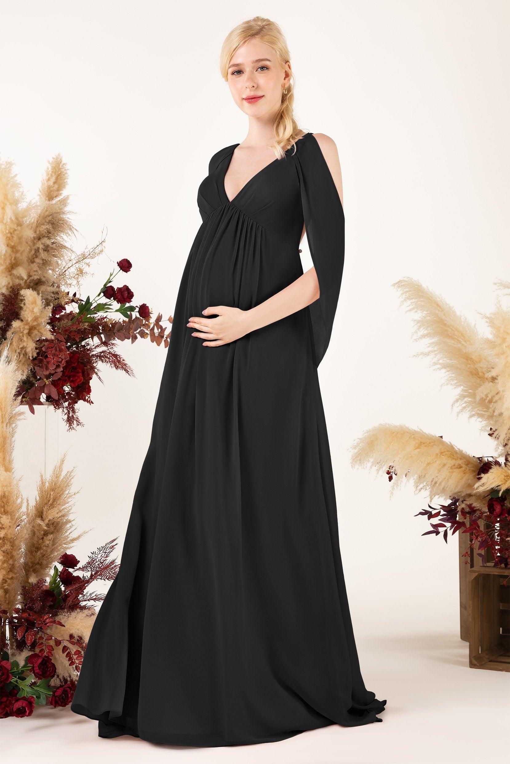 A-Line Sweep-Brush Train Chiffon Bridesmaid Dress CB0458M - COCOMELODY