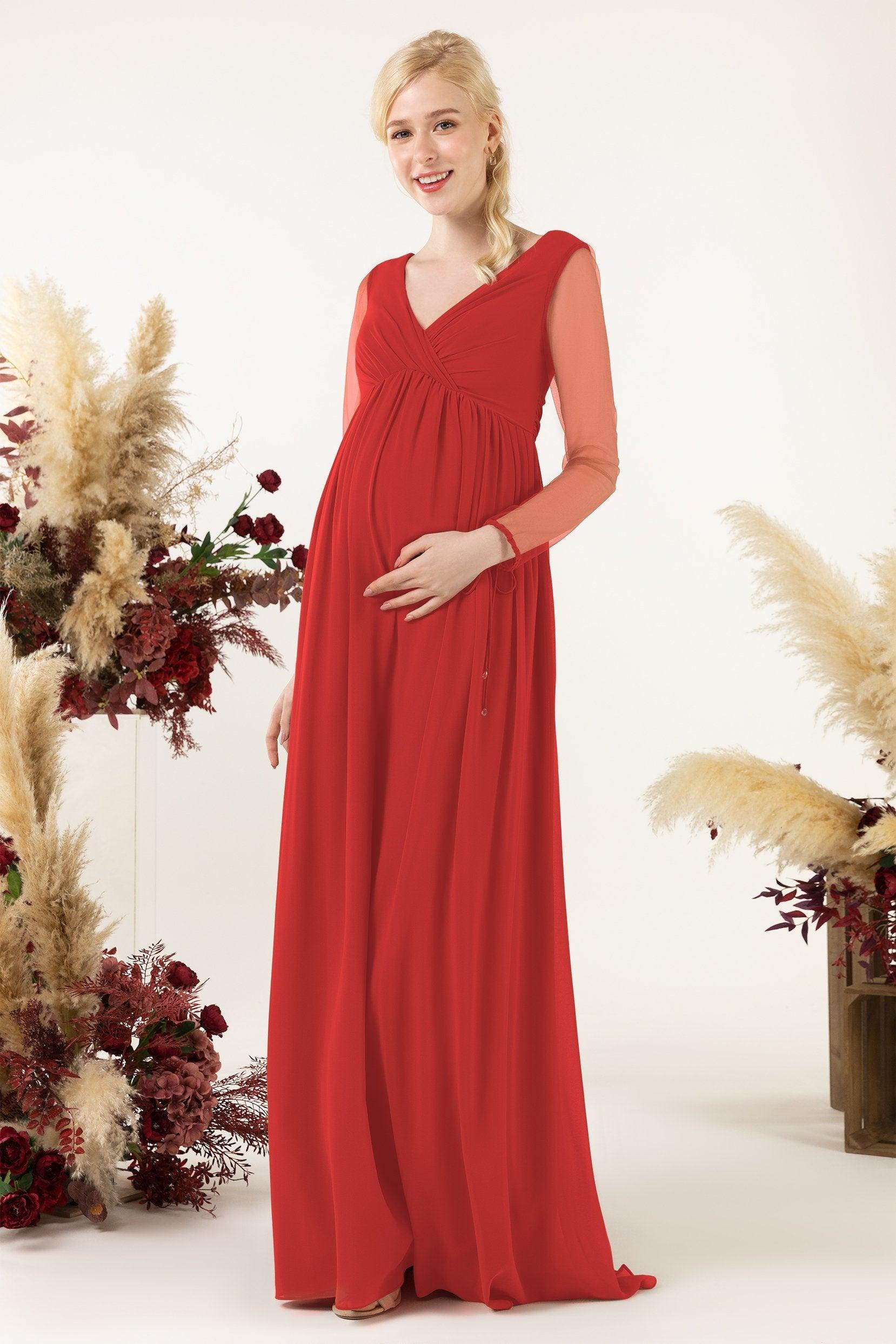 A-Line Sweep-Brush Train Chiffon Bridesmaid Dress CB0461M - COCOMELODY