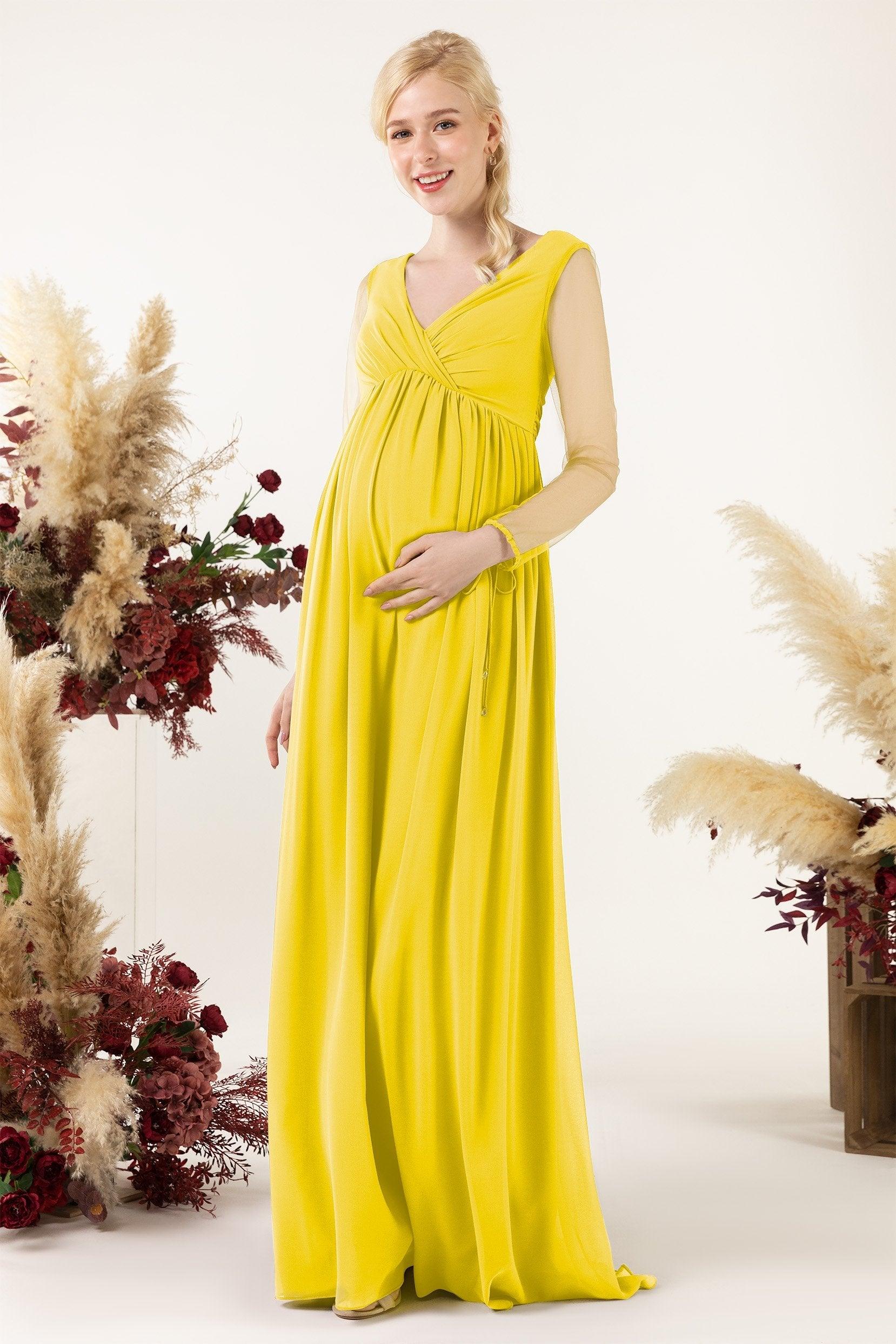 A-Line Sweep-Brush Train Chiffon Bridesmaid Dress CB0461M - COCOMELODY
