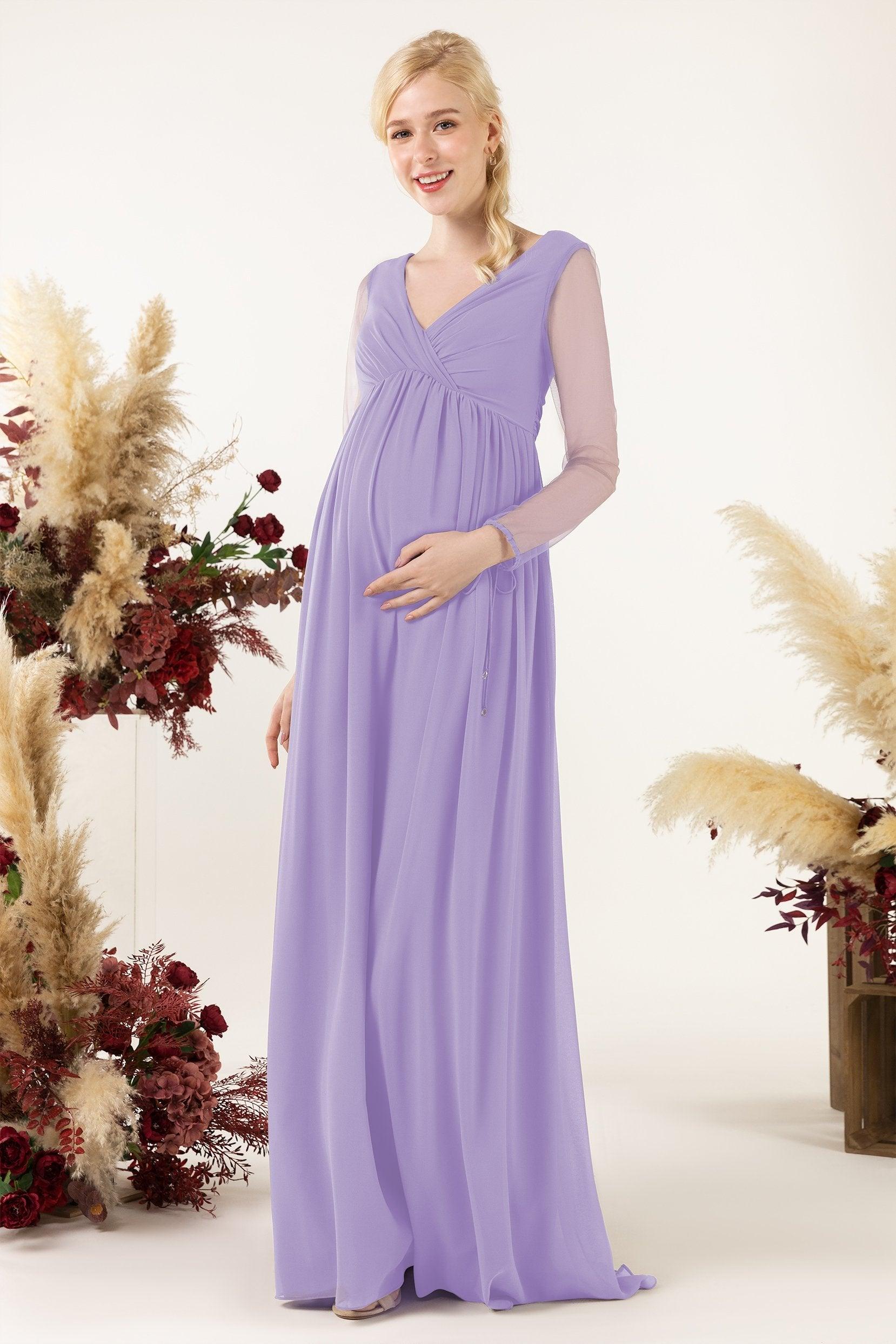 A-Line Sweep-Brush Train Chiffon Bridesmaid Dress CB0461M - COCOMELODY