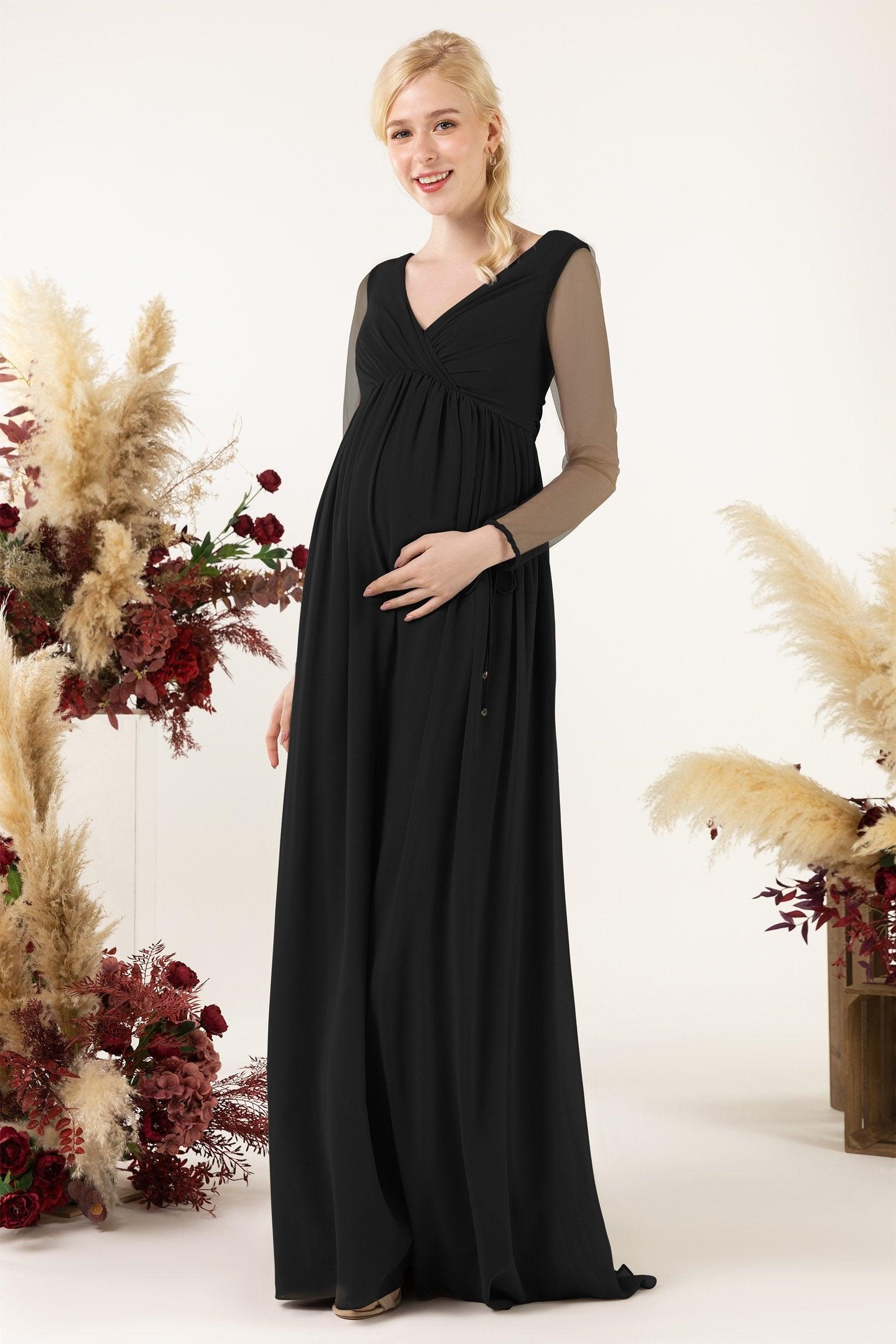 A-Line Sweep-Brush Train Chiffon Bridesmaid Dress CB0461M - COCOMELODY