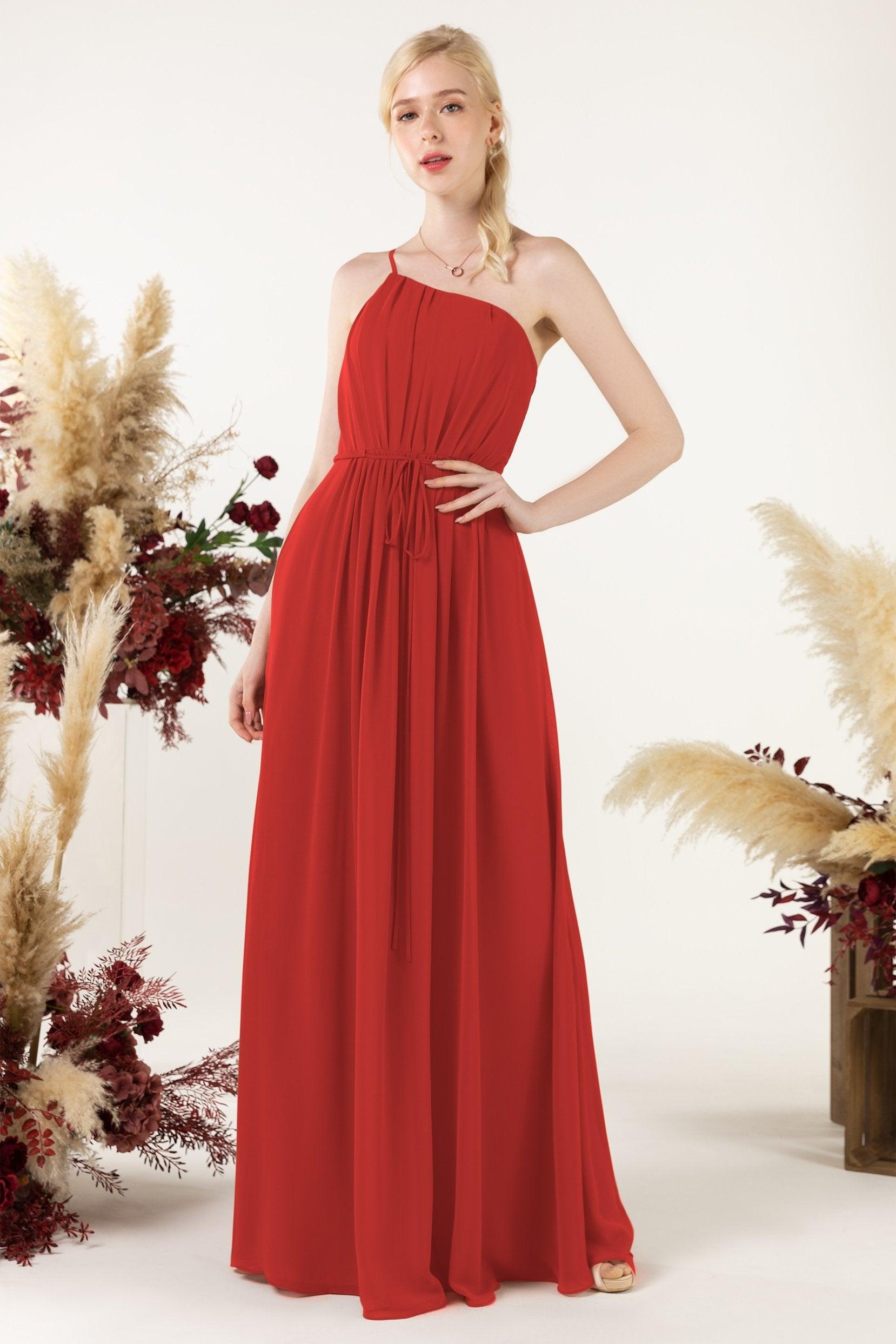 A-Line Floor Length Chiffon Bridesmaid Dress CB0462 - COCOMELODY