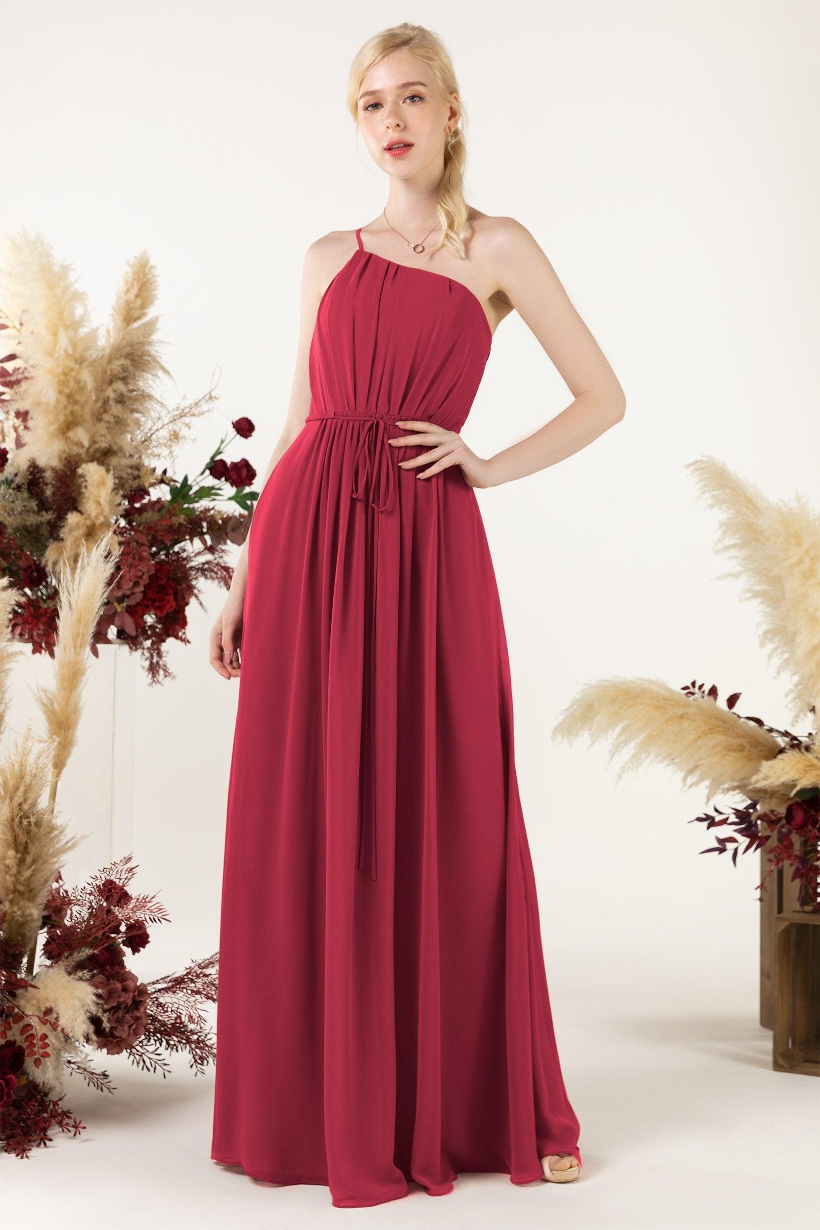 A-Line Floor Length Chiffon Bridesmaid Dress CB0462 - COCOMELODY