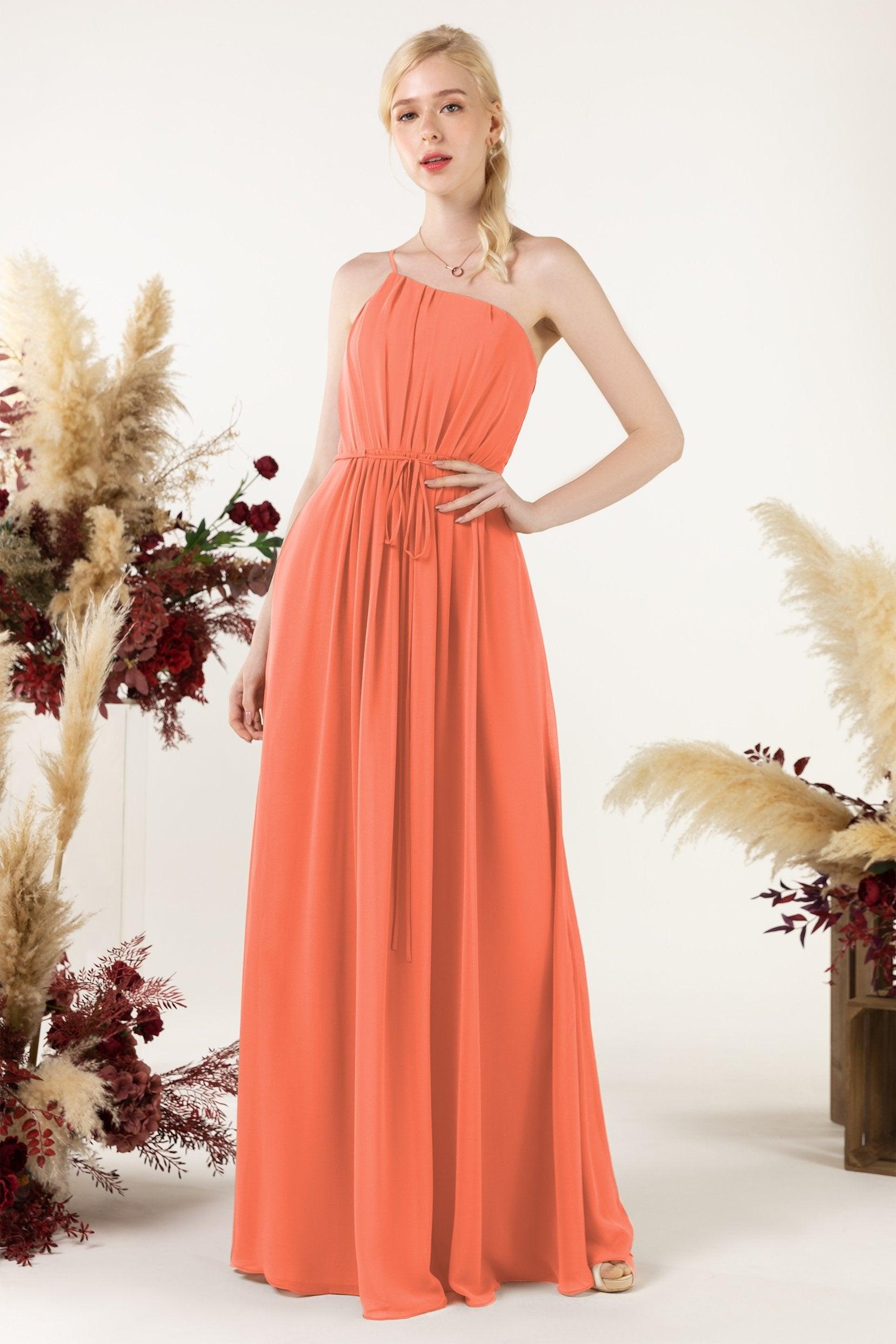 A-Line Floor Length Chiffon Bridesmaid Dress CB0462 - COCOMELODY