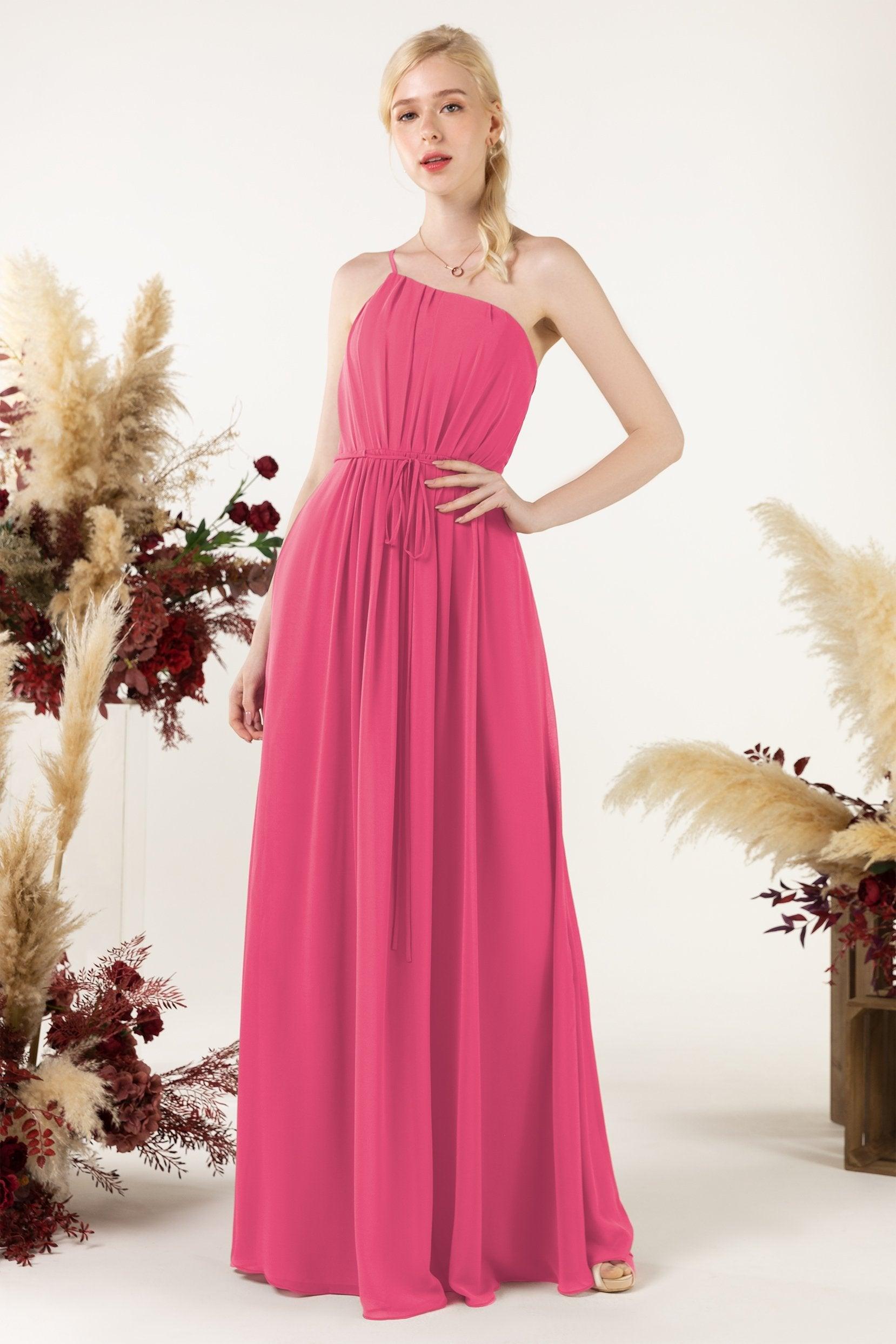 A-Line Floor Length Chiffon Bridesmaid Dress CB0462 - COCOMELODY