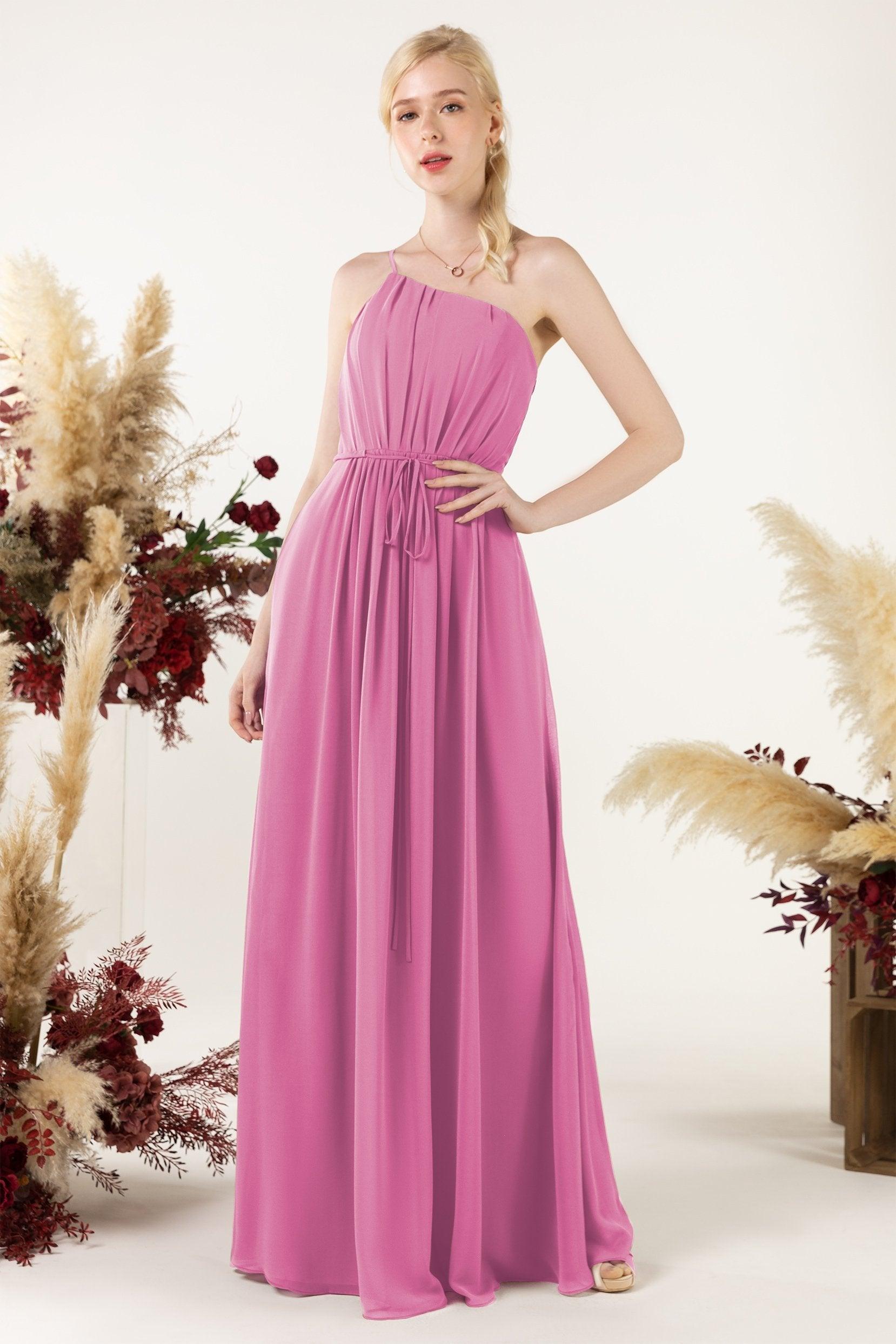 A-Line Floor Length Chiffon Bridesmaid Dress CB0462 - COCOMELODY