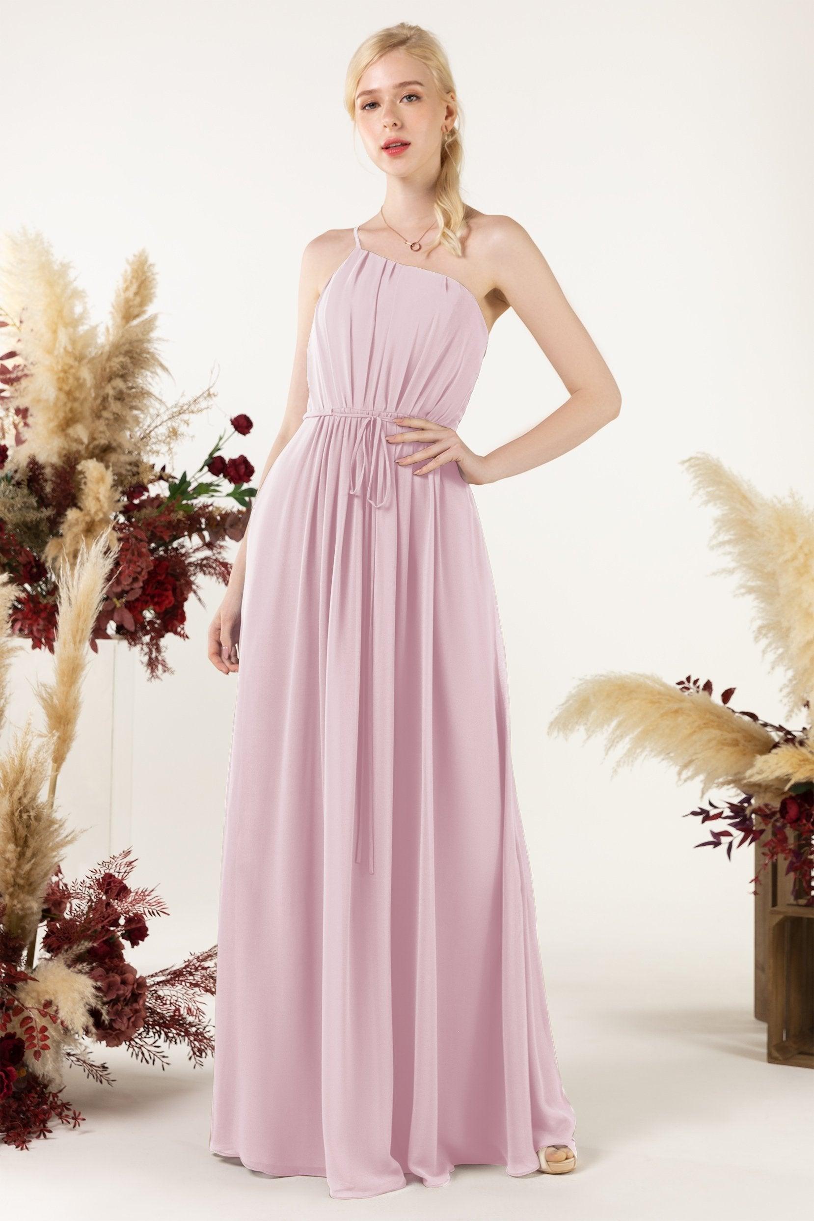 A-Line Floor Length Chiffon Bridesmaid Dress CB0462 - COCOMELODY