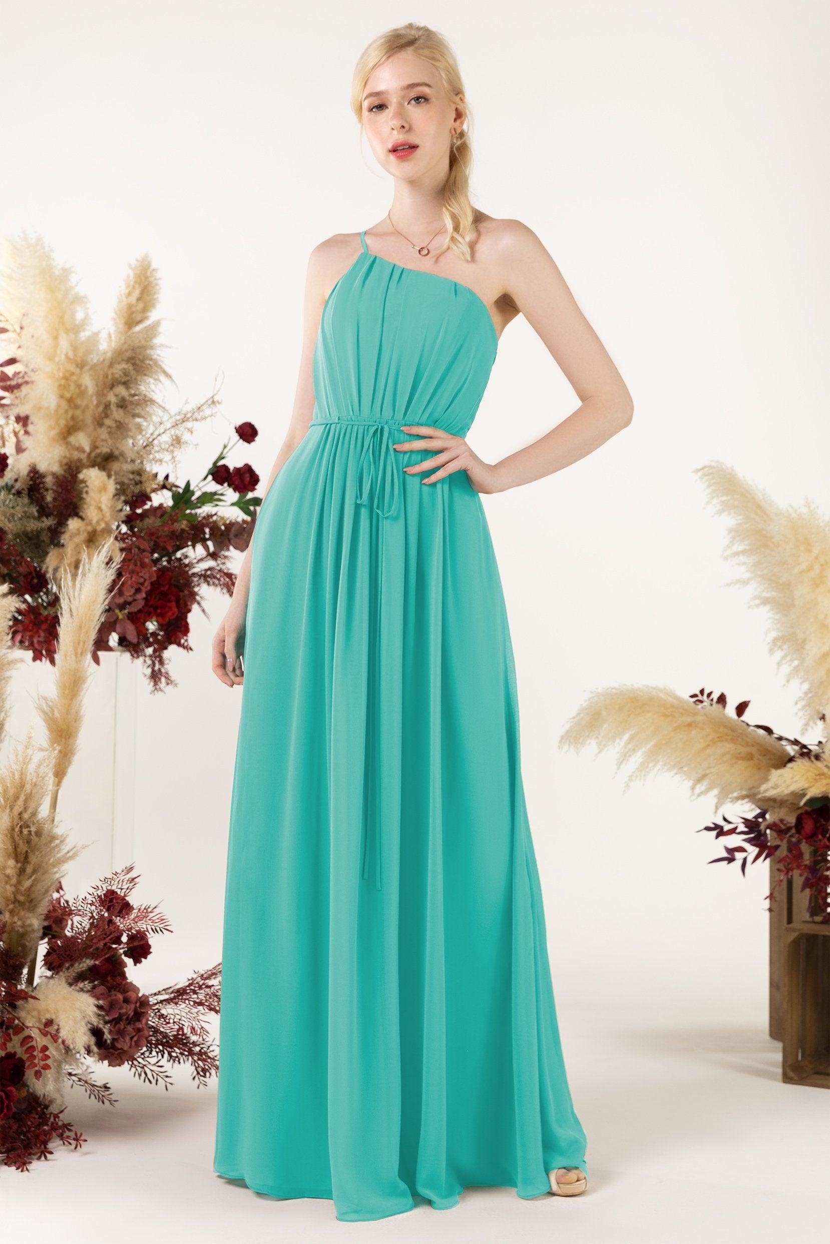 A-Line Floor Length Chiffon Bridesmaid Dress CB0462 - COCOMELODY