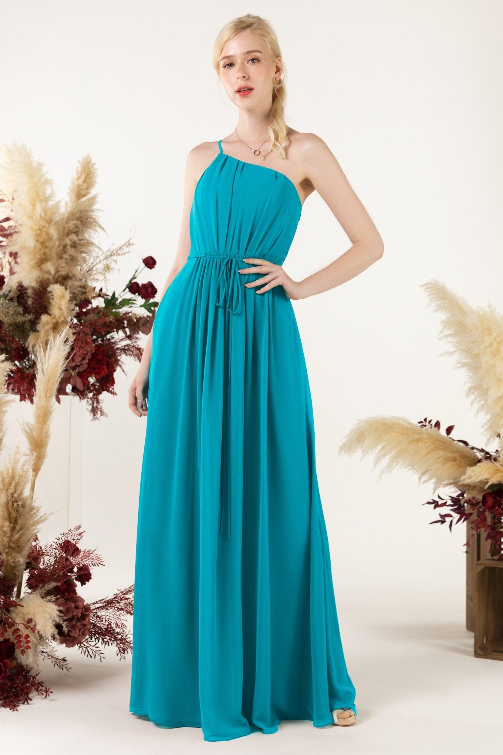 A-Line Floor Length Chiffon Bridesmaid Dress CB0462 - COCOMELODY