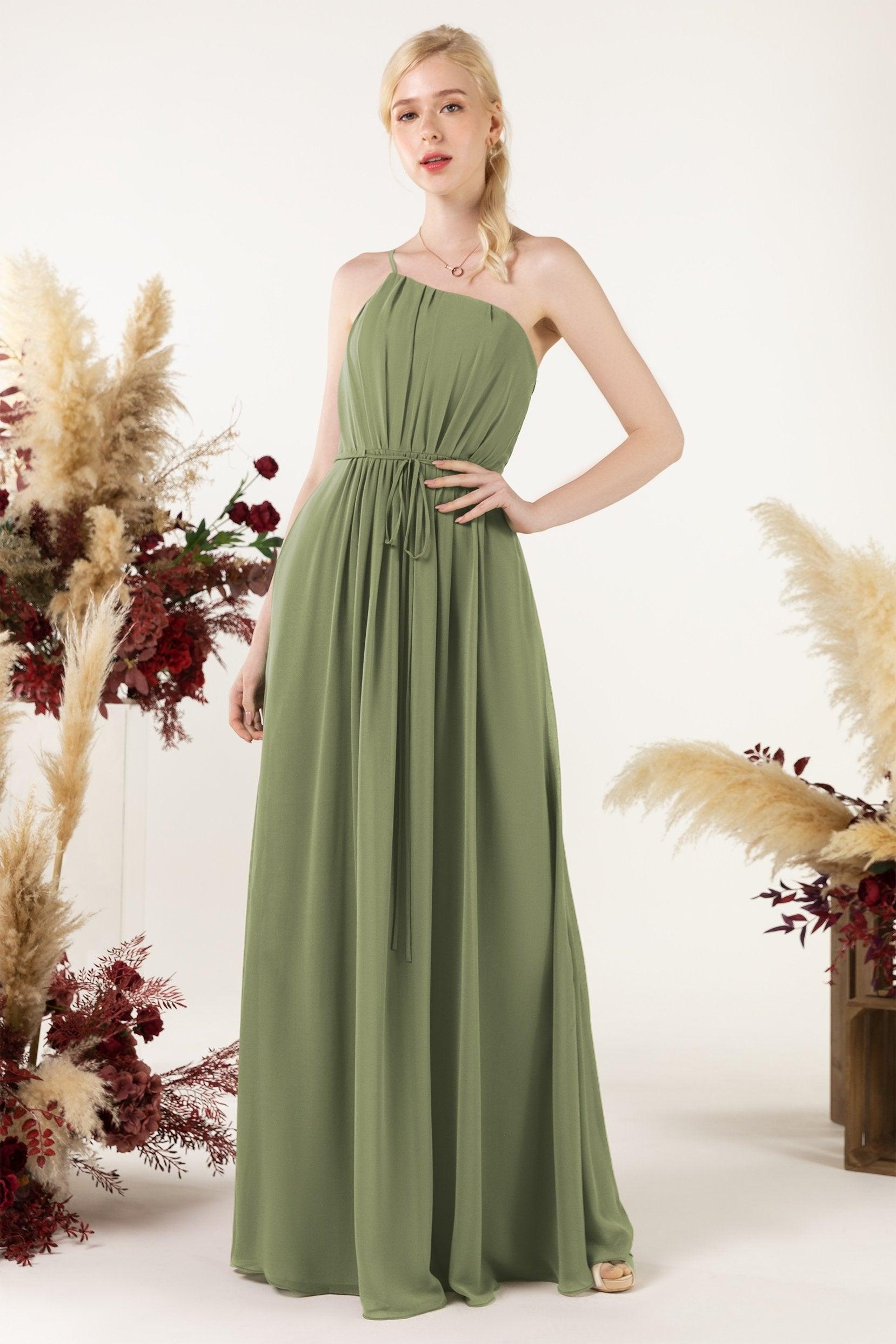 A-Line Floor Length Chiffon Bridesmaid Dress CB0462 - COCOMELODY