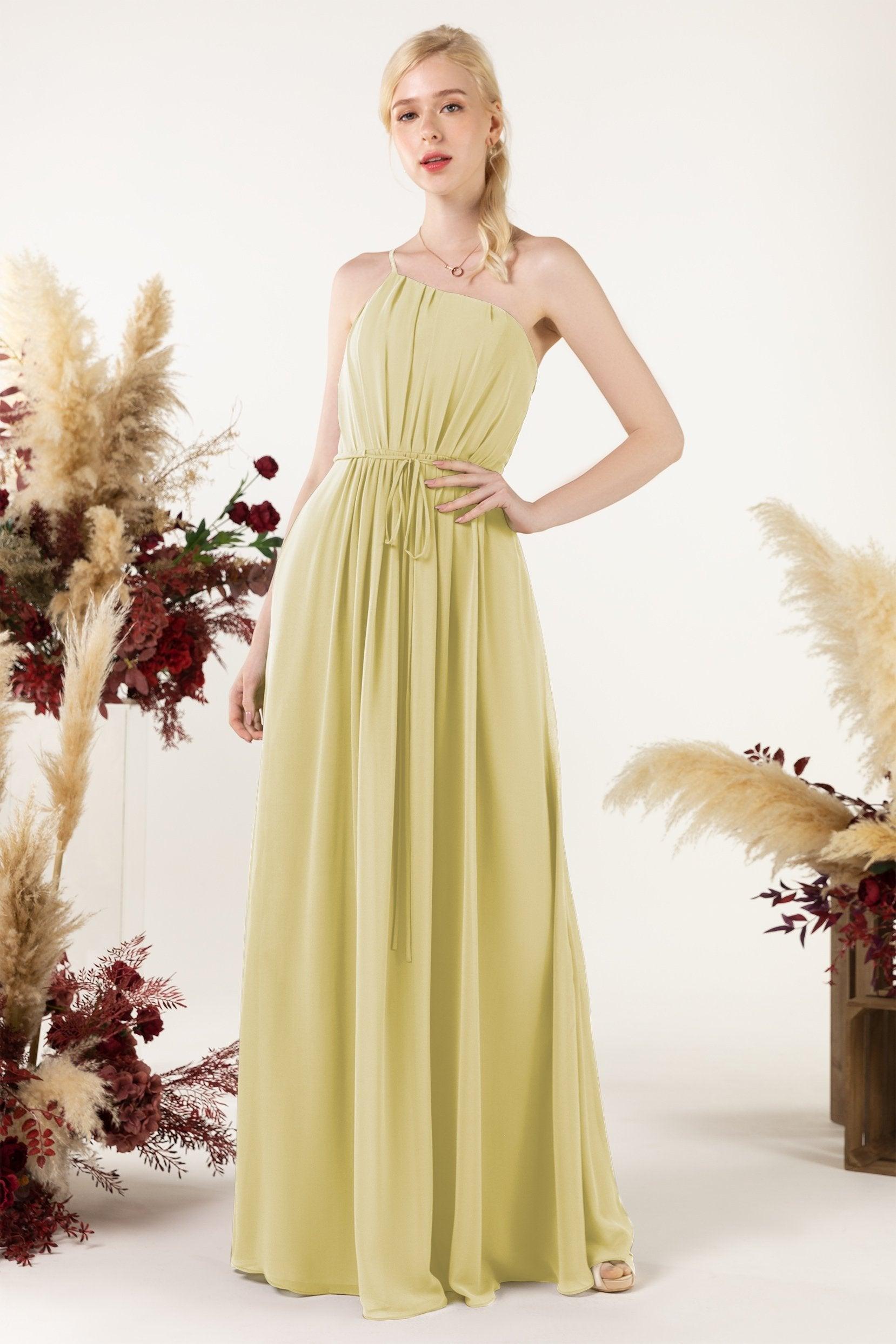 A-Line Floor Length Chiffon Bridesmaid Dress CB0462 - COCOMELODY