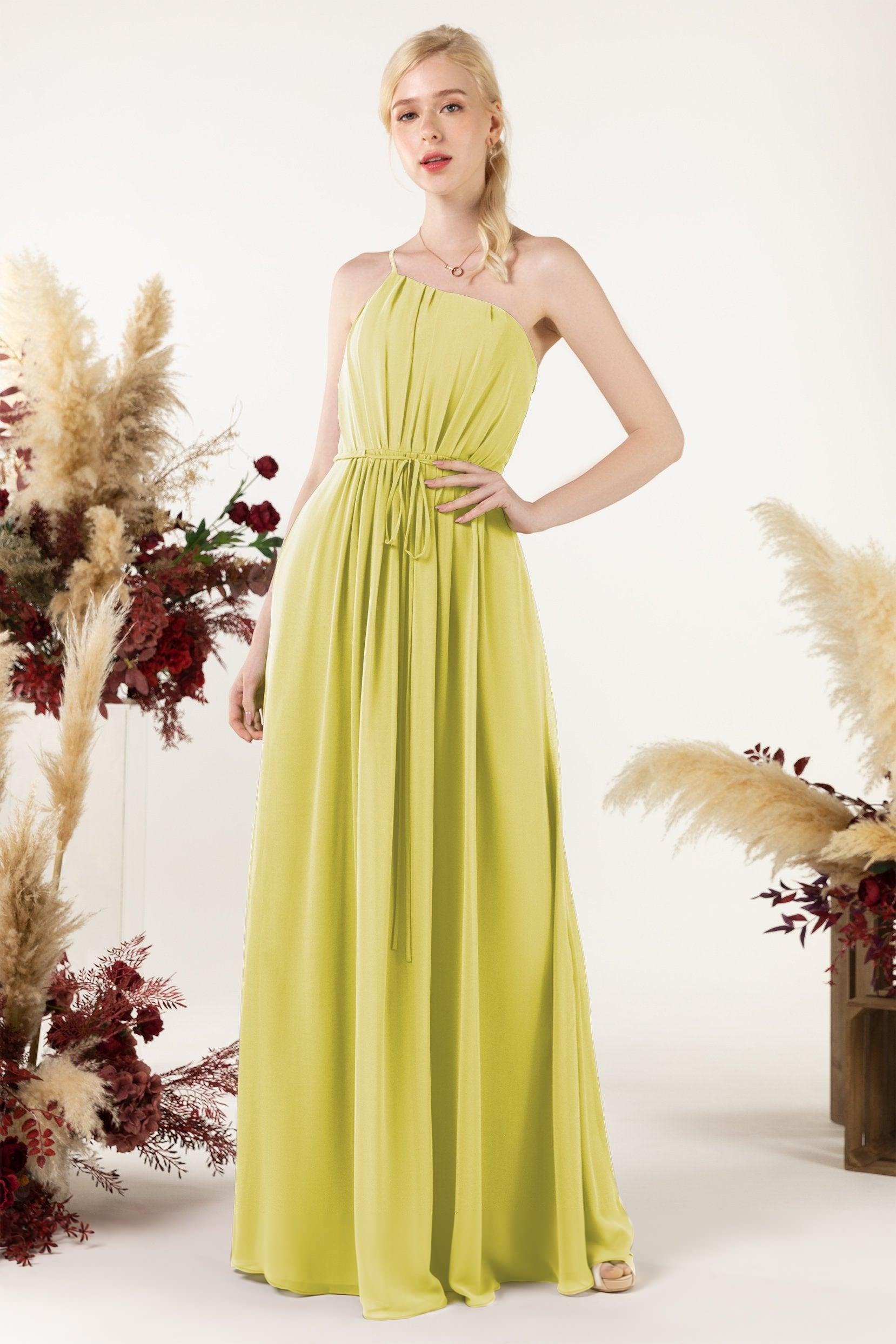 A-Line Floor Length Chiffon Bridesmaid Dress CB0462 - COCOMELODY