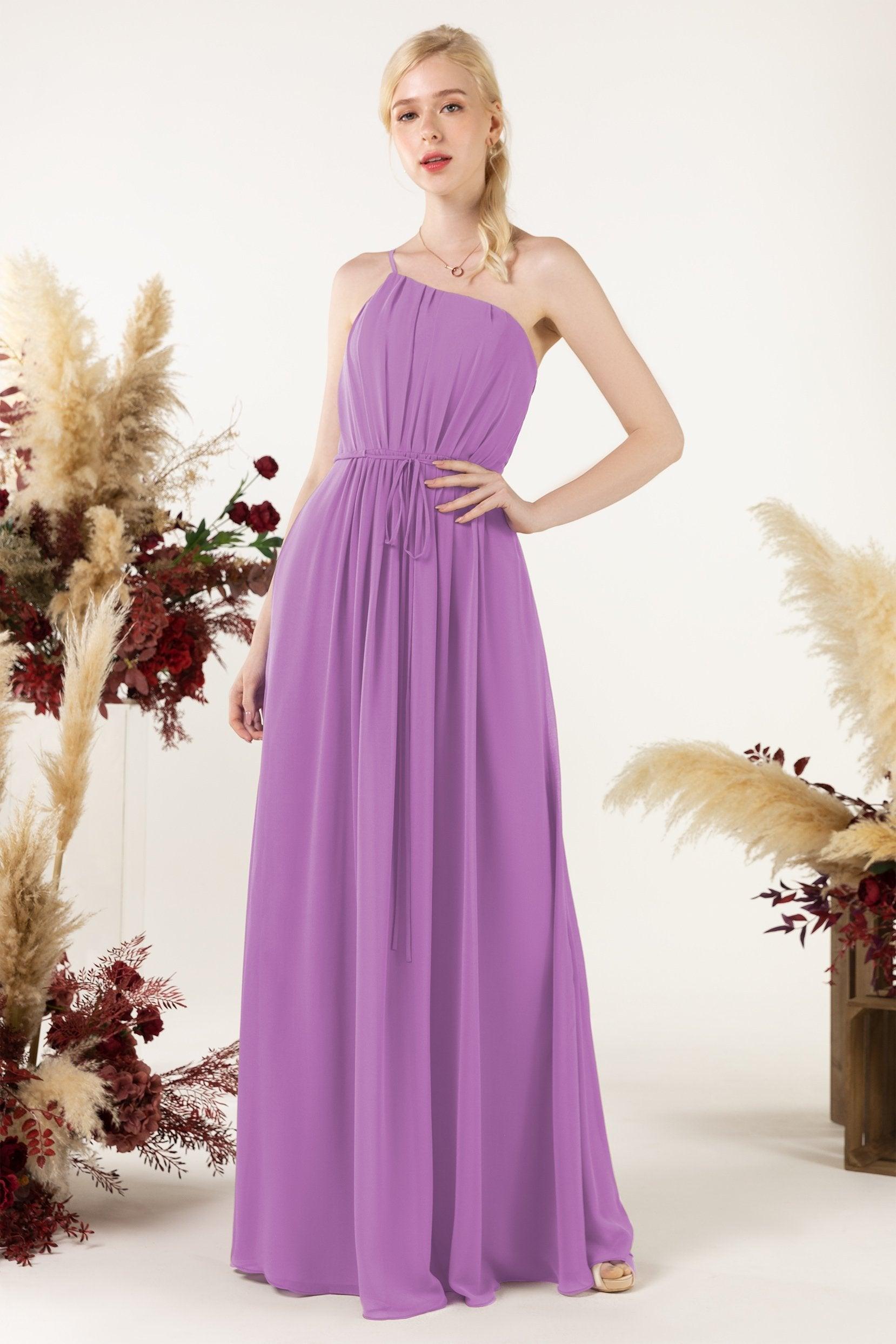 A-Line Floor Length Chiffon Bridesmaid Dress CB0462 - COCOMELODY