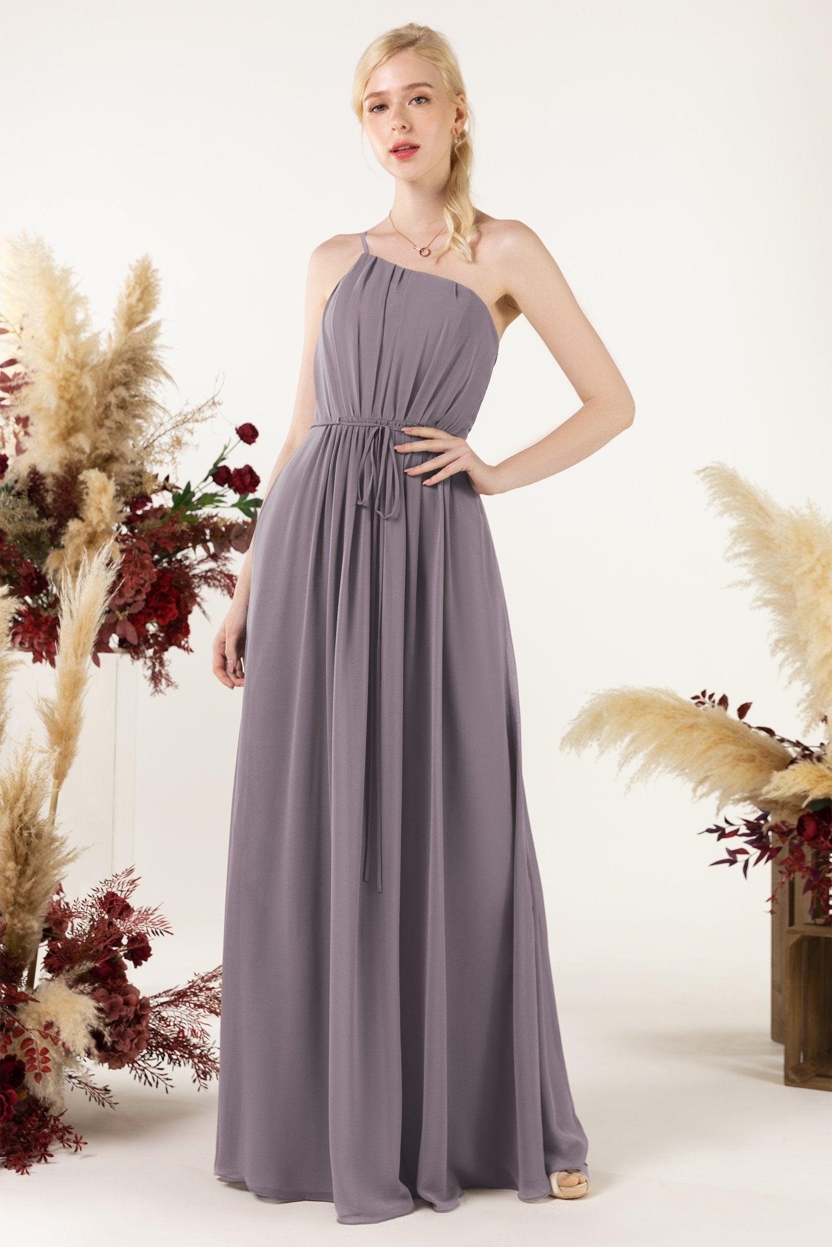 A-Line Floor Length Chiffon Bridesmaid Dress CB0462 - COCOMELODY