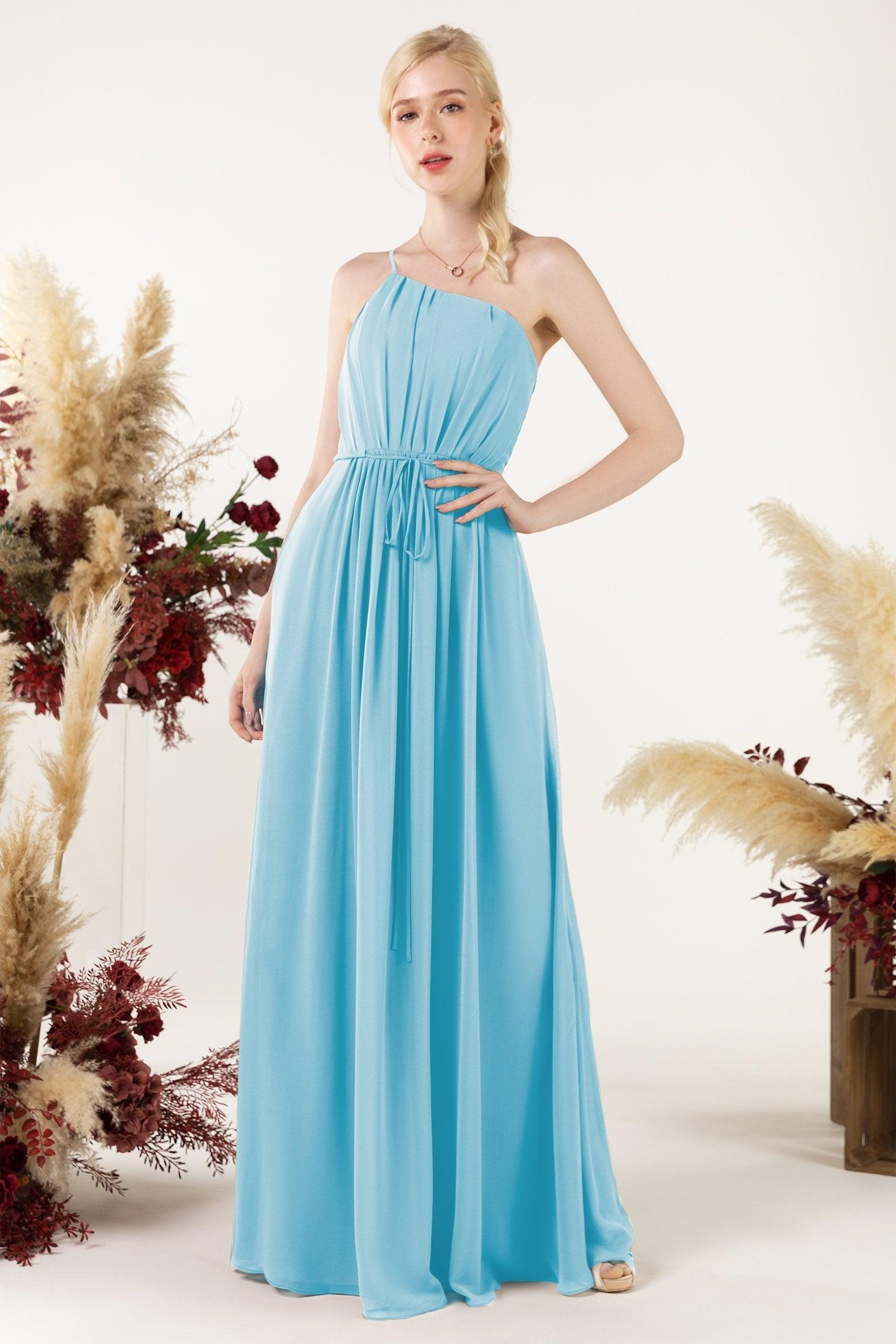 A-Line Floor Length Chiffon Bridesmaid Dress CB0462 - COCOMELODY