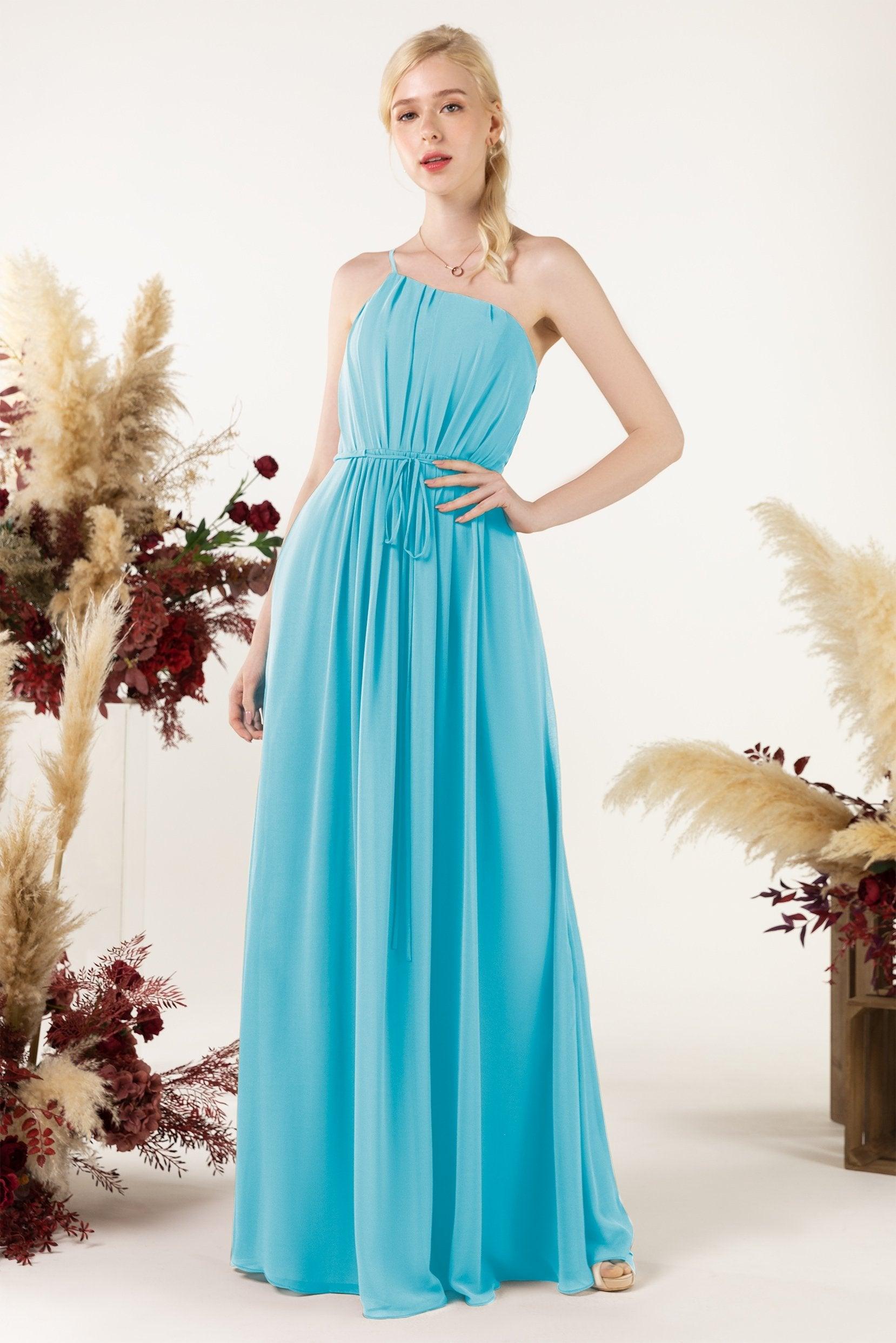 A-Line Floor Length Chiffon Bridesmaid Dress CB0462 - COCOMELODY