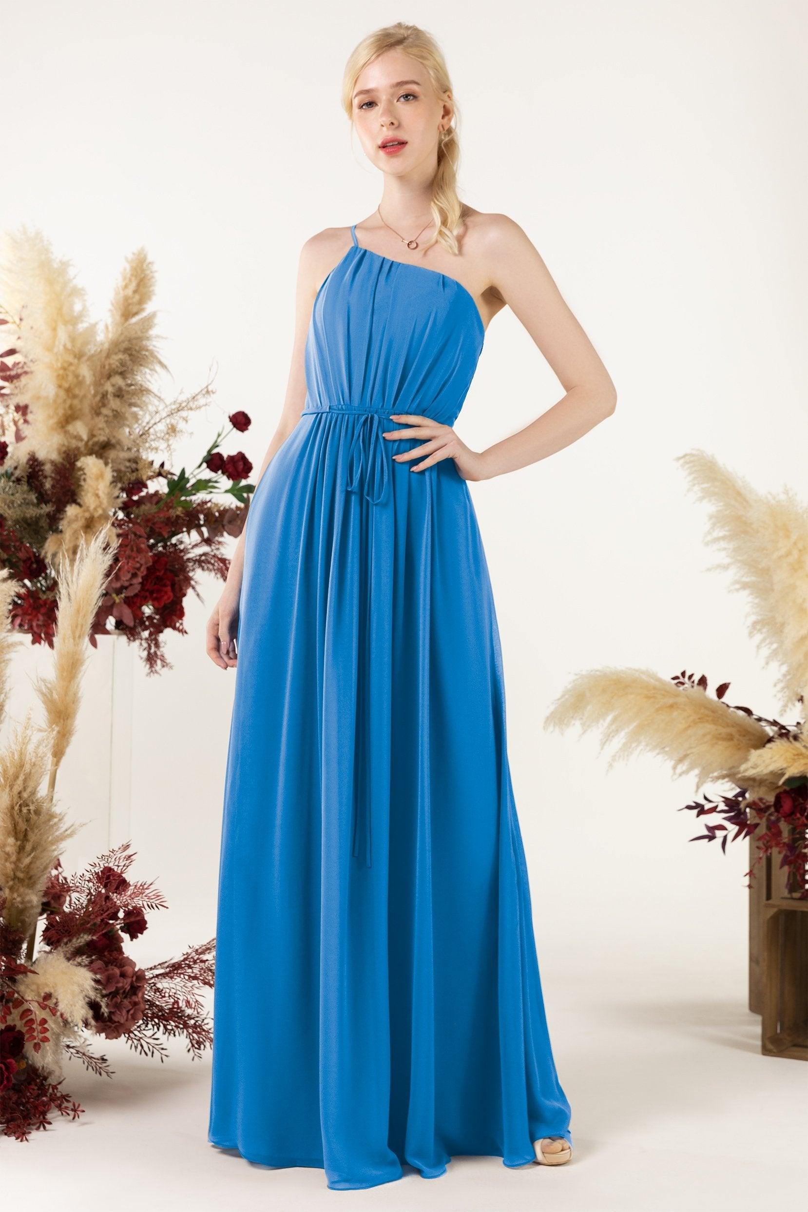 A-Line Floor Length Chiffon Bridesmaid Dress CB0462 - COCOMELODY