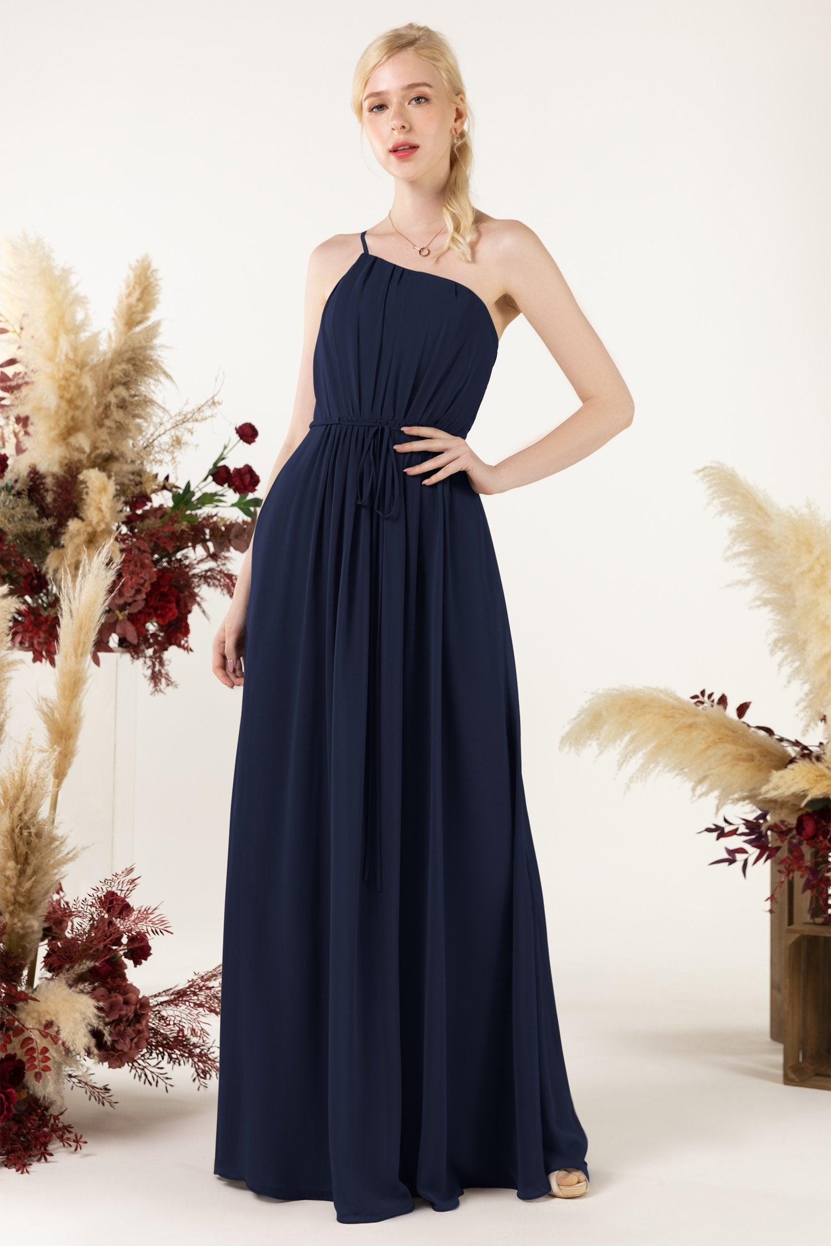 A-Line Floor Length Chiffon Bridesmaid Dress CB0462 - COCOMELODY