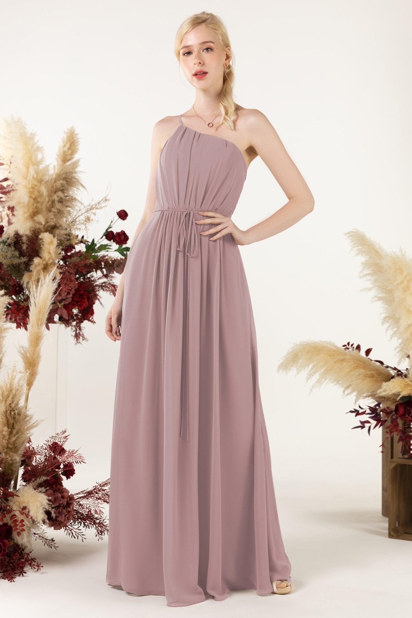A-Line Floor Length Chiffon Bridesmaid Dress CB0462 - COCOMELODY