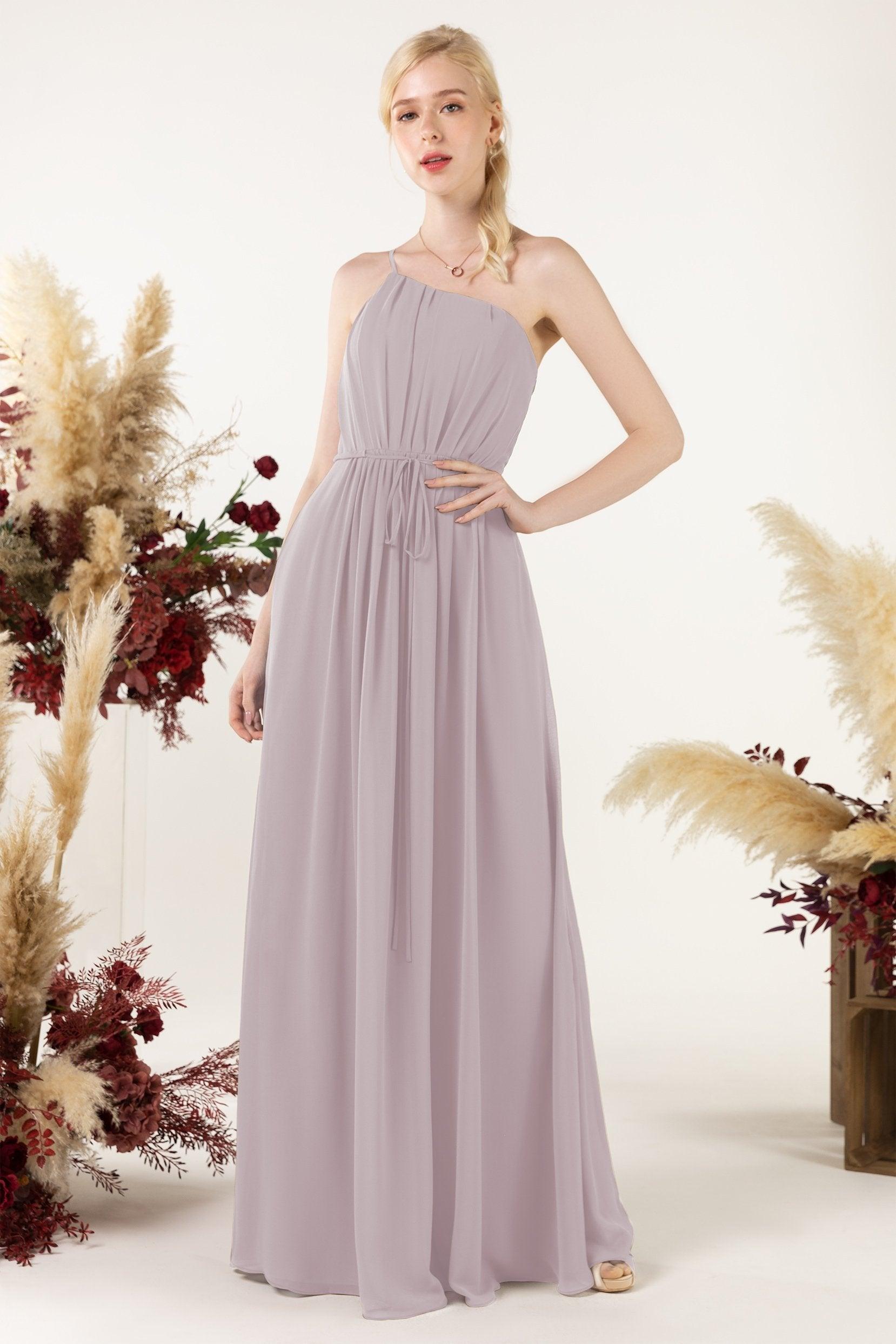 A-Line Floor Length Chiffon Bridesmaid Dress CB0462 - COCOMELODY