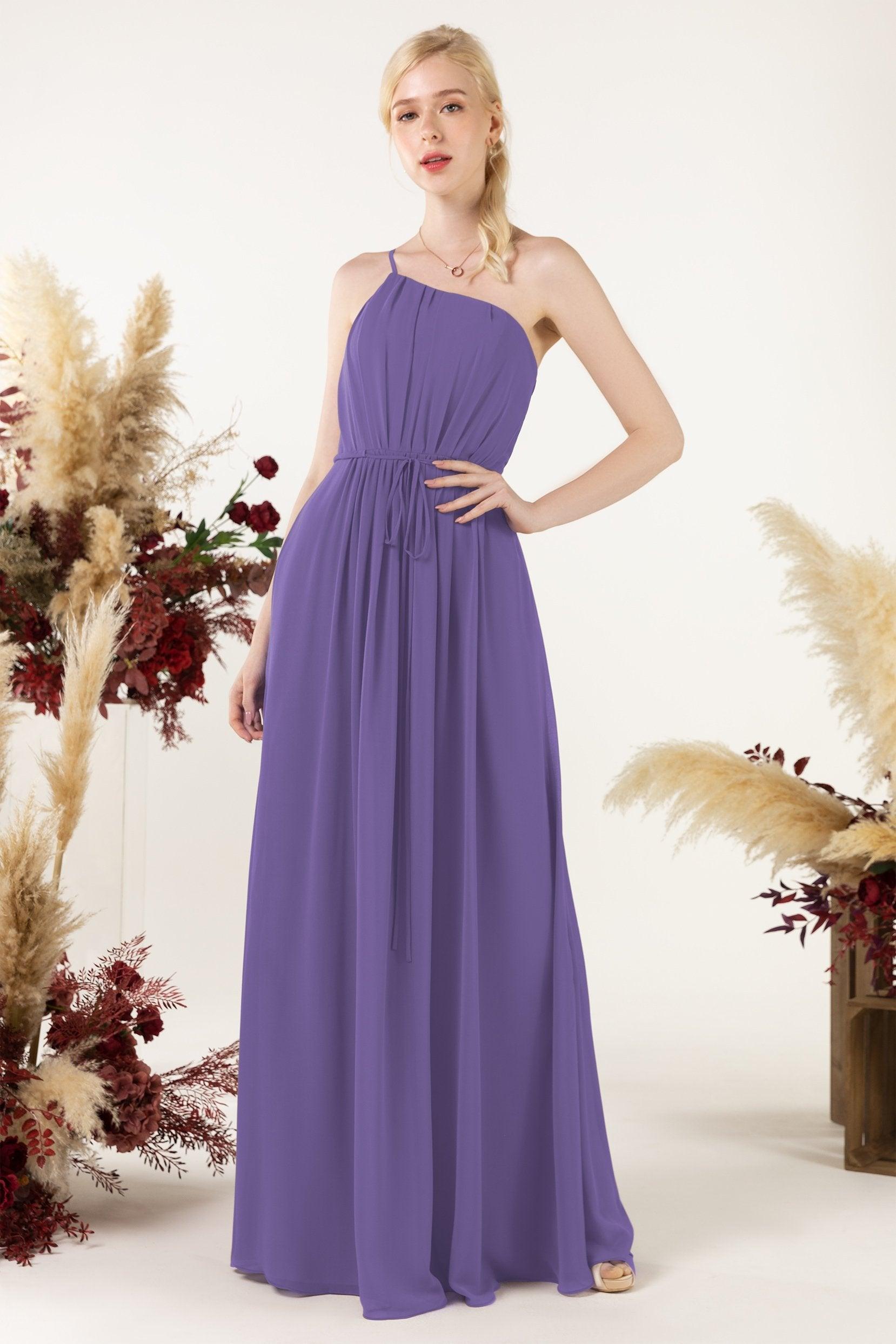 A-Line Floor Length Chiffon Bridesmaid Dress CB0462 - COCOMELODY