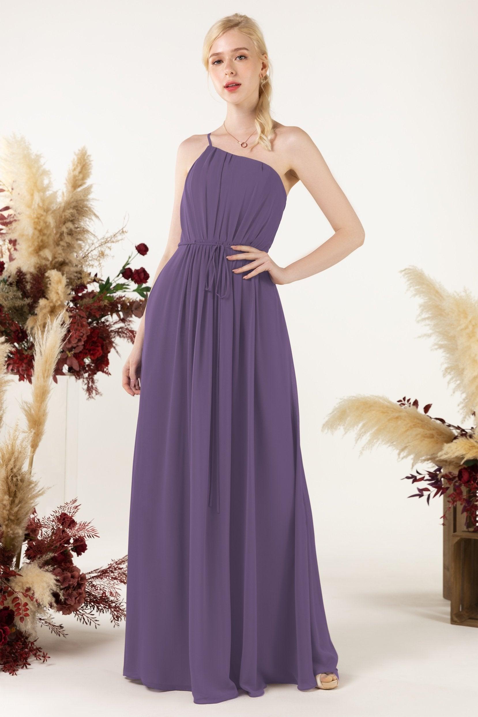 A-Line Floor Length Chiffon Bridesmaid Dress CB0462 - COCOMELODY