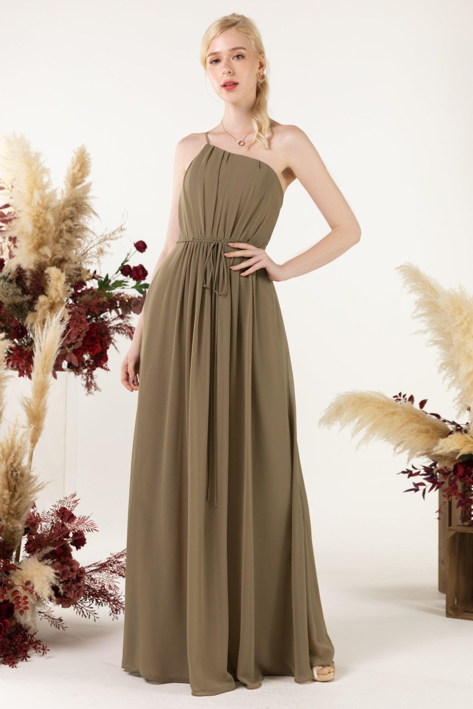 A-Line Floor Length Chiffon Bridesmaid Dress CB0462 - COCOMELODY