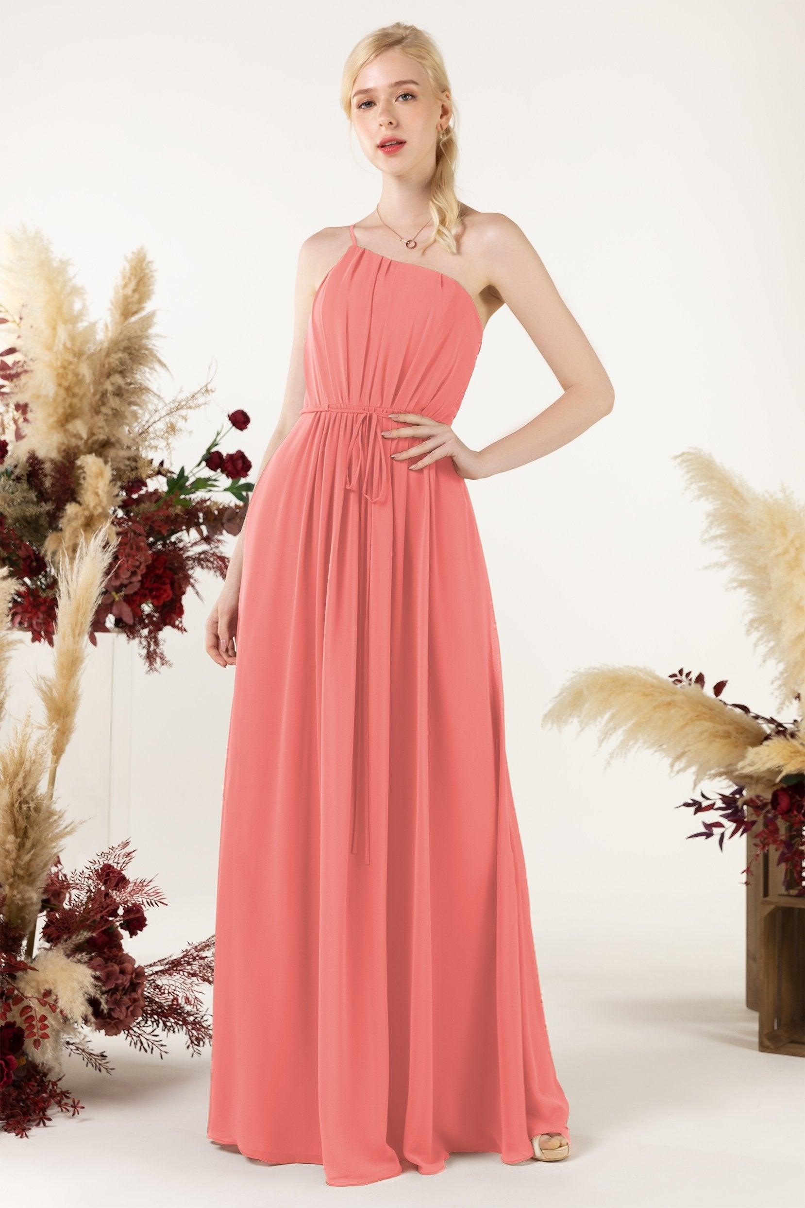 A-Line Floor Length Chiffon Bridesmaid Dress CB0462 - COCOMELODY