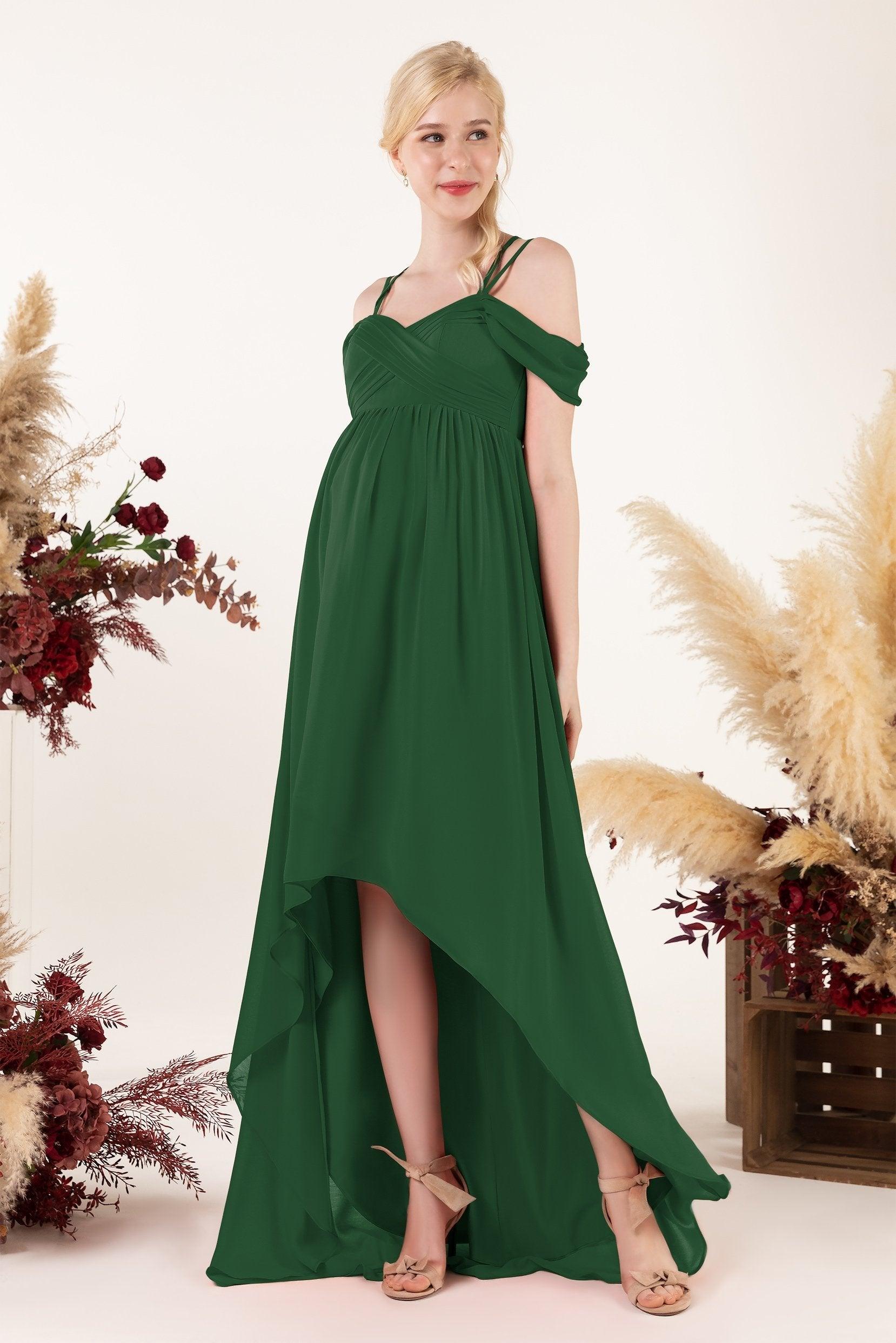 Asymmetrical Sweep Train Chiffon Bridesmaid Dress CB0464M - COCOMELODY